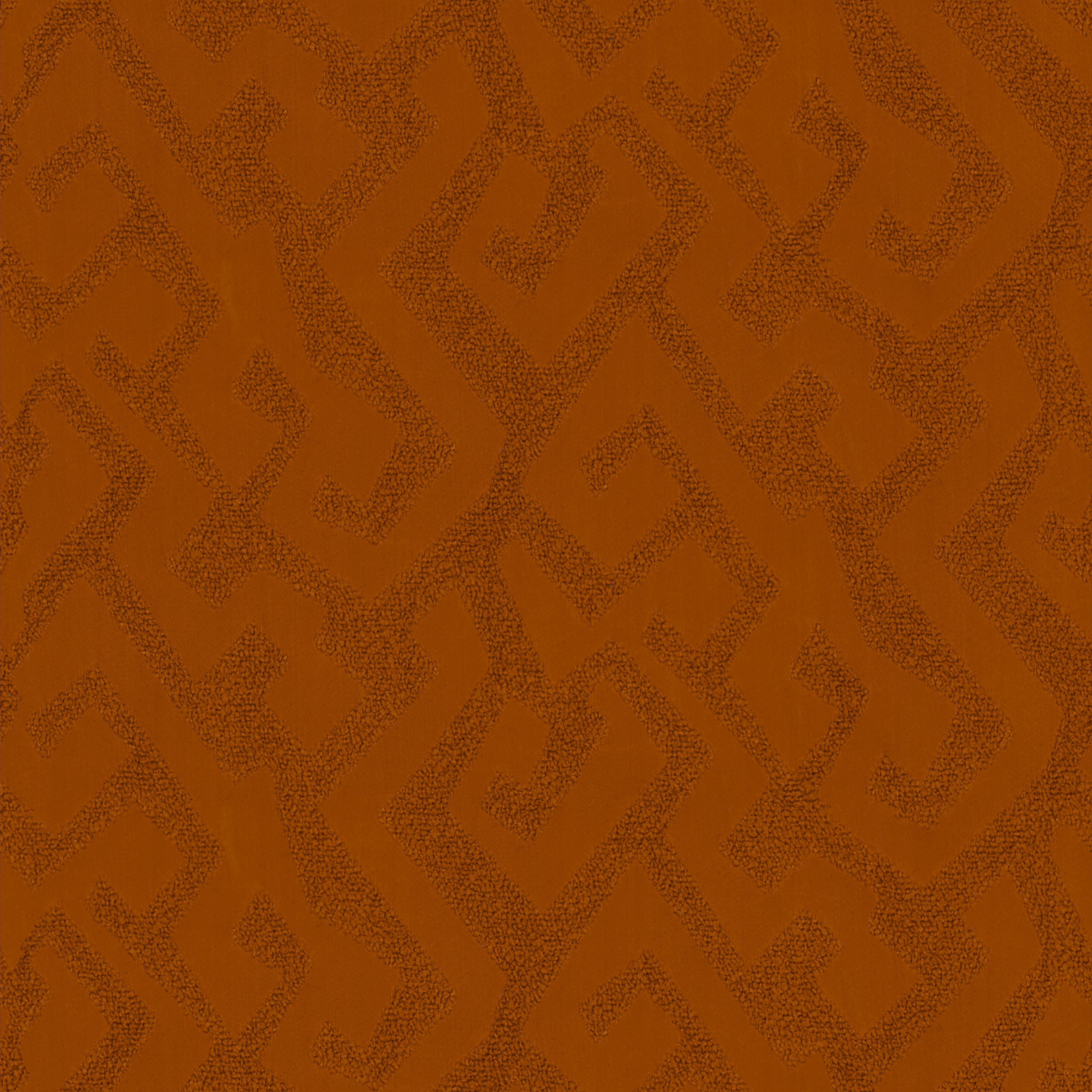 A seamless fabric texture with graphical orange jacquard units arranged in a None pattern