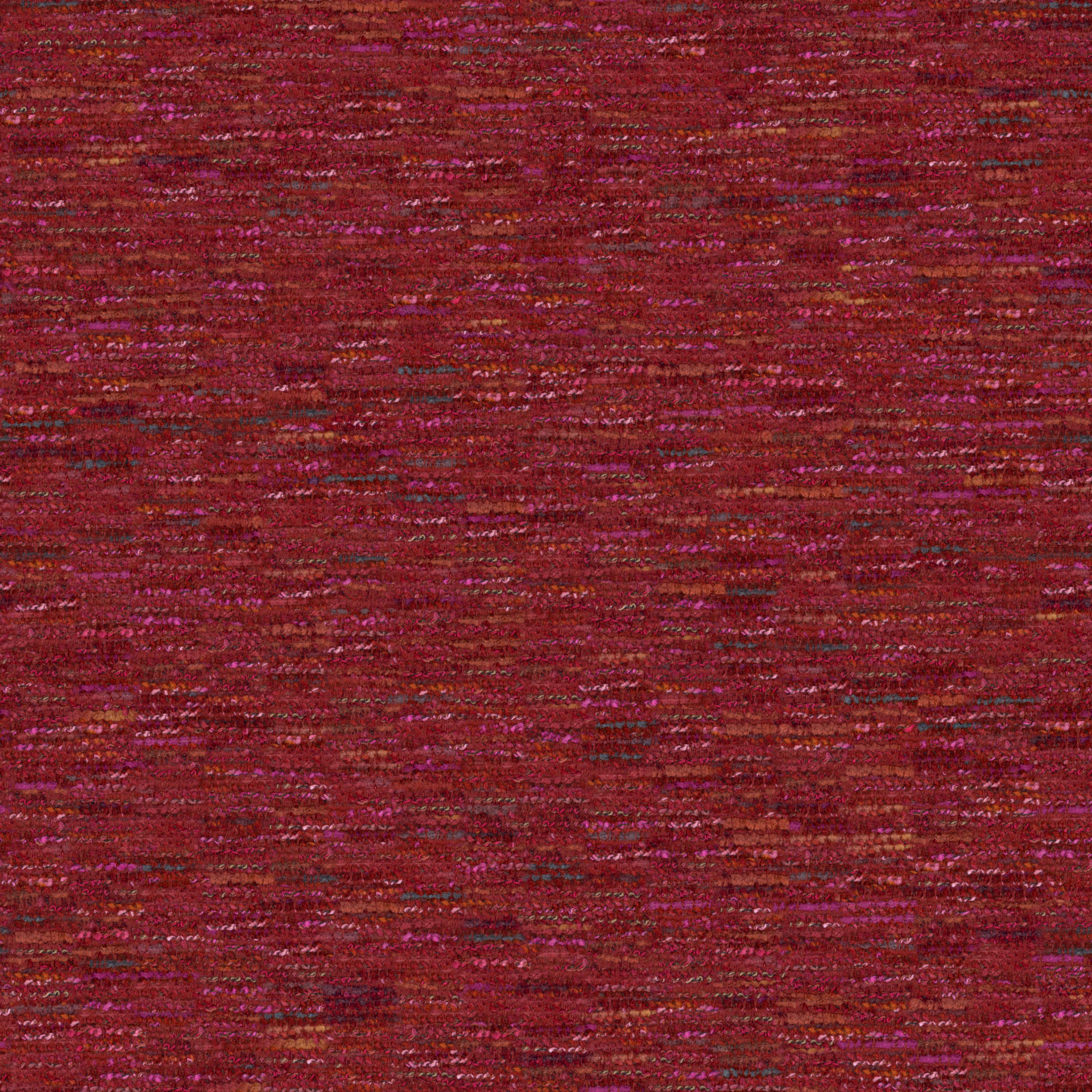 A seamless fabric texture with plain red chenille units arranged in a None pattern