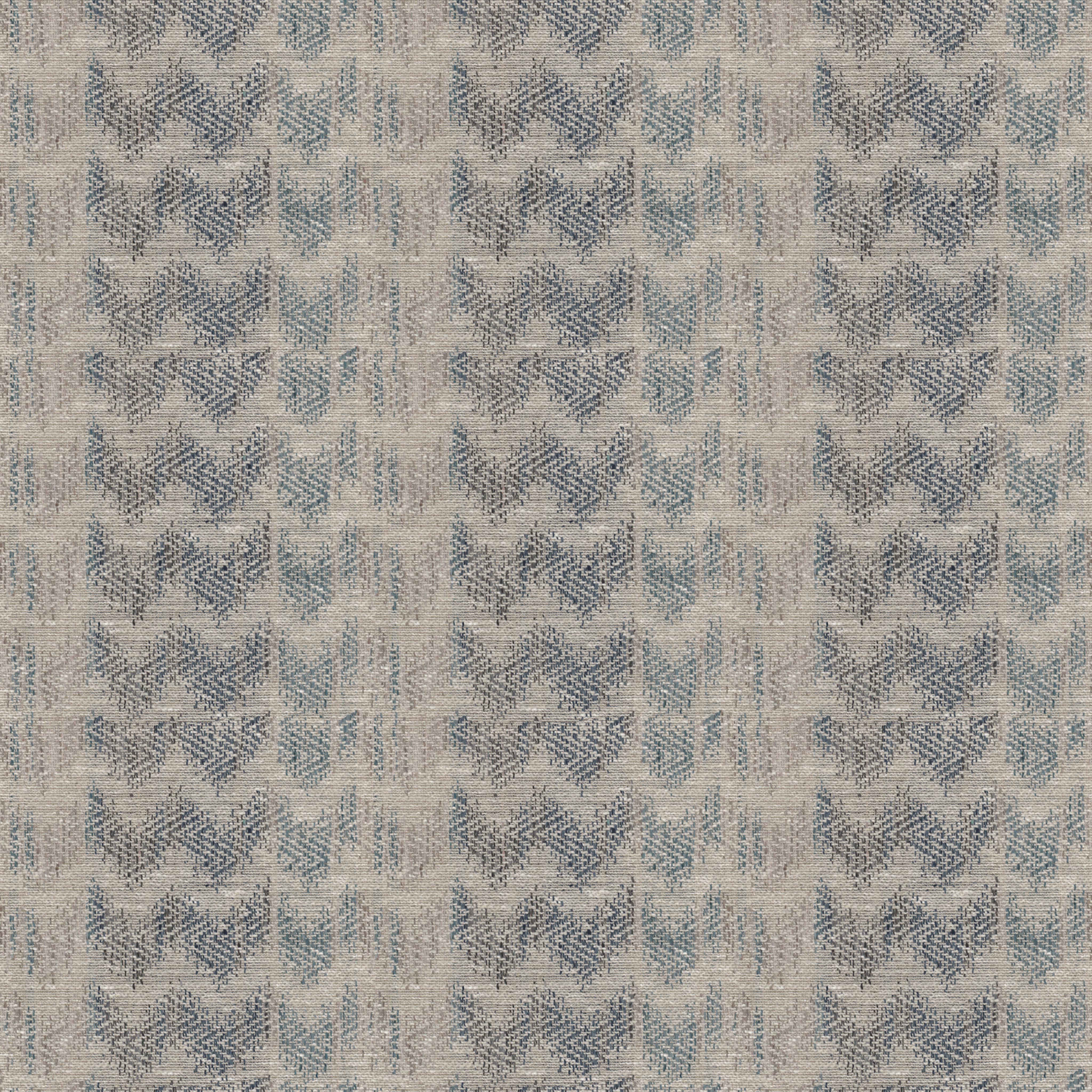 A seamless fabric texture with geometric blue texture units arranged in a None pattern