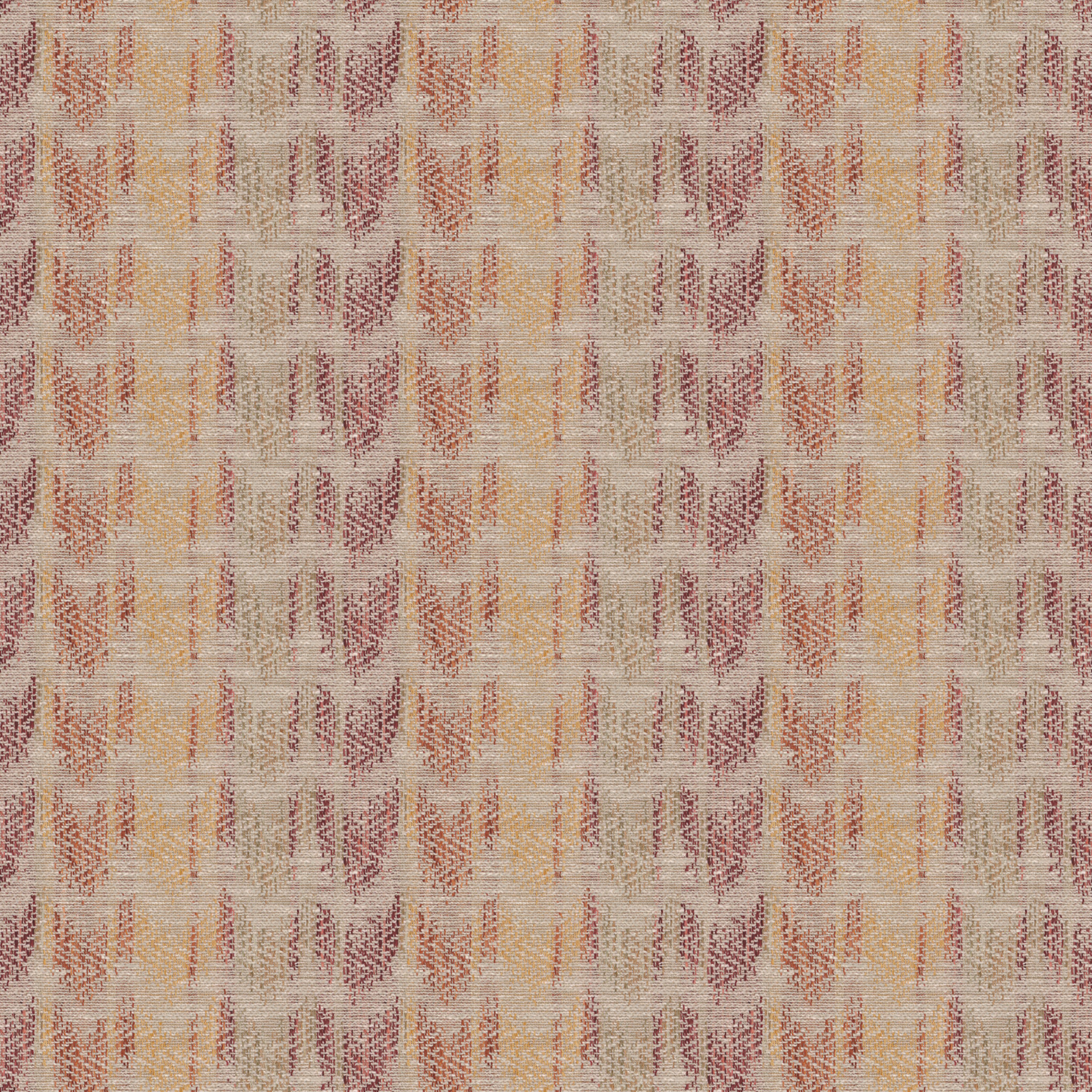 A seamless fabric texture with geometric red texture units arranged in a None pattern