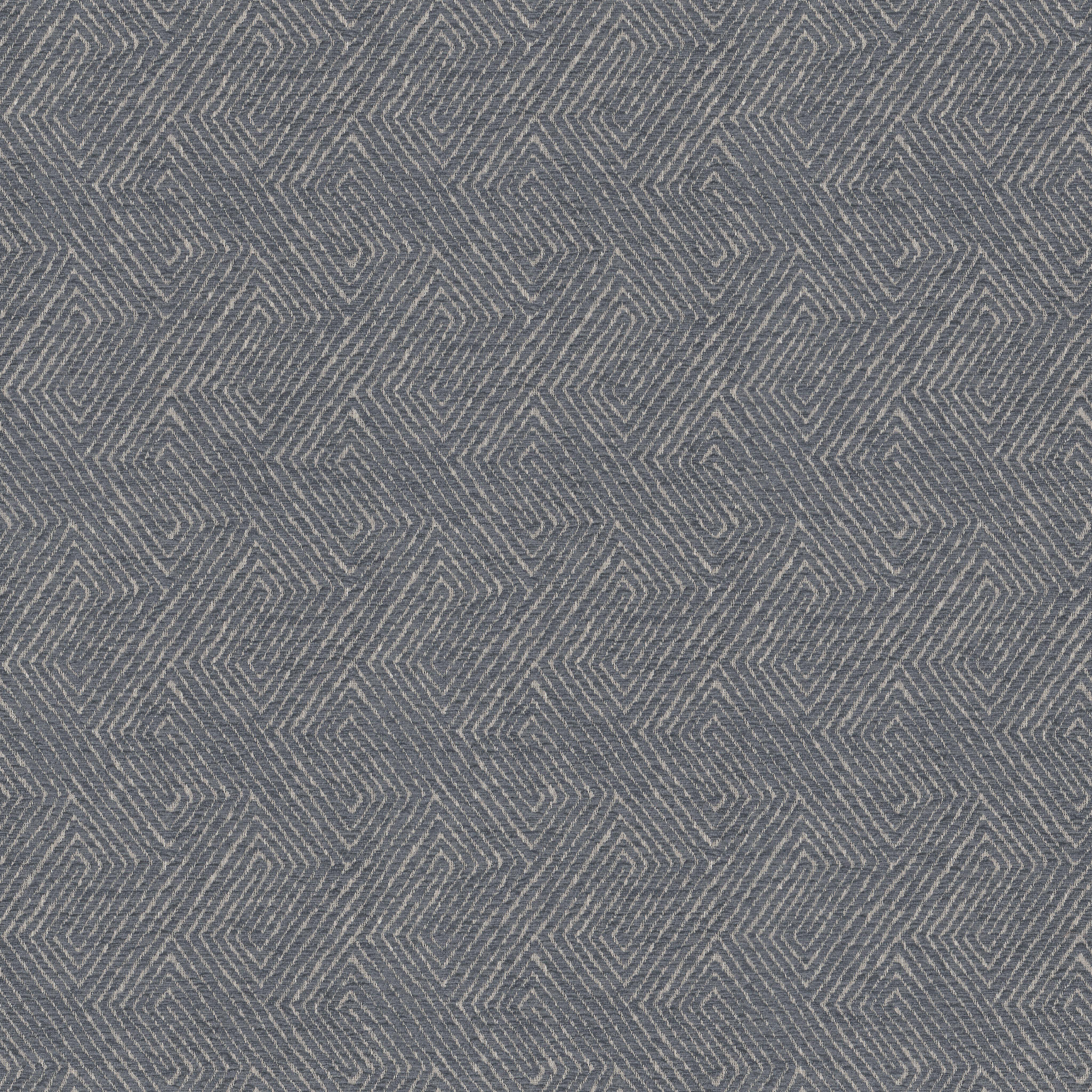 A seamless fabric texture with geometric blue chenille units arranged in a None pattern