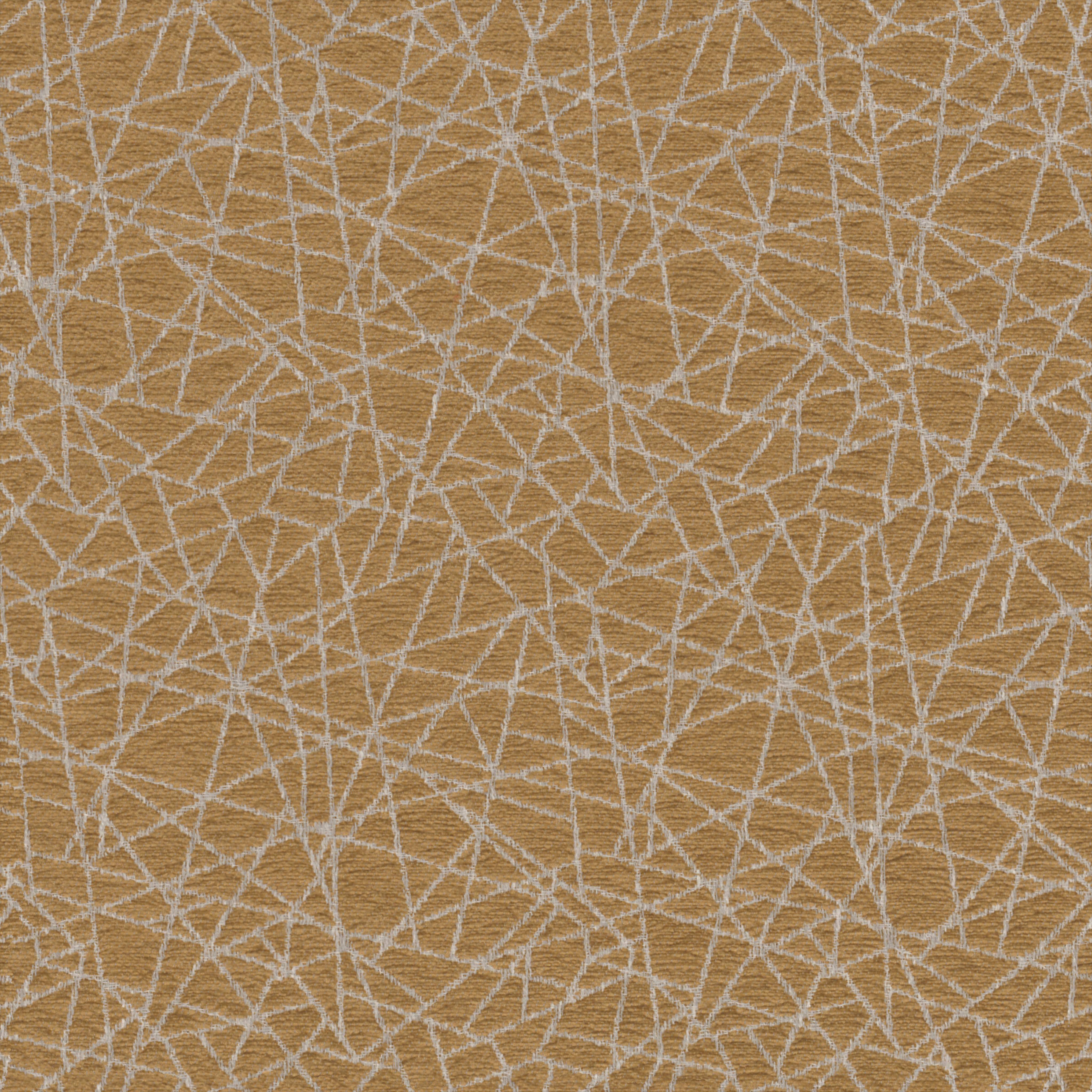 A seamless fabric texture with geometric gold chenille units arranged in a None pattern