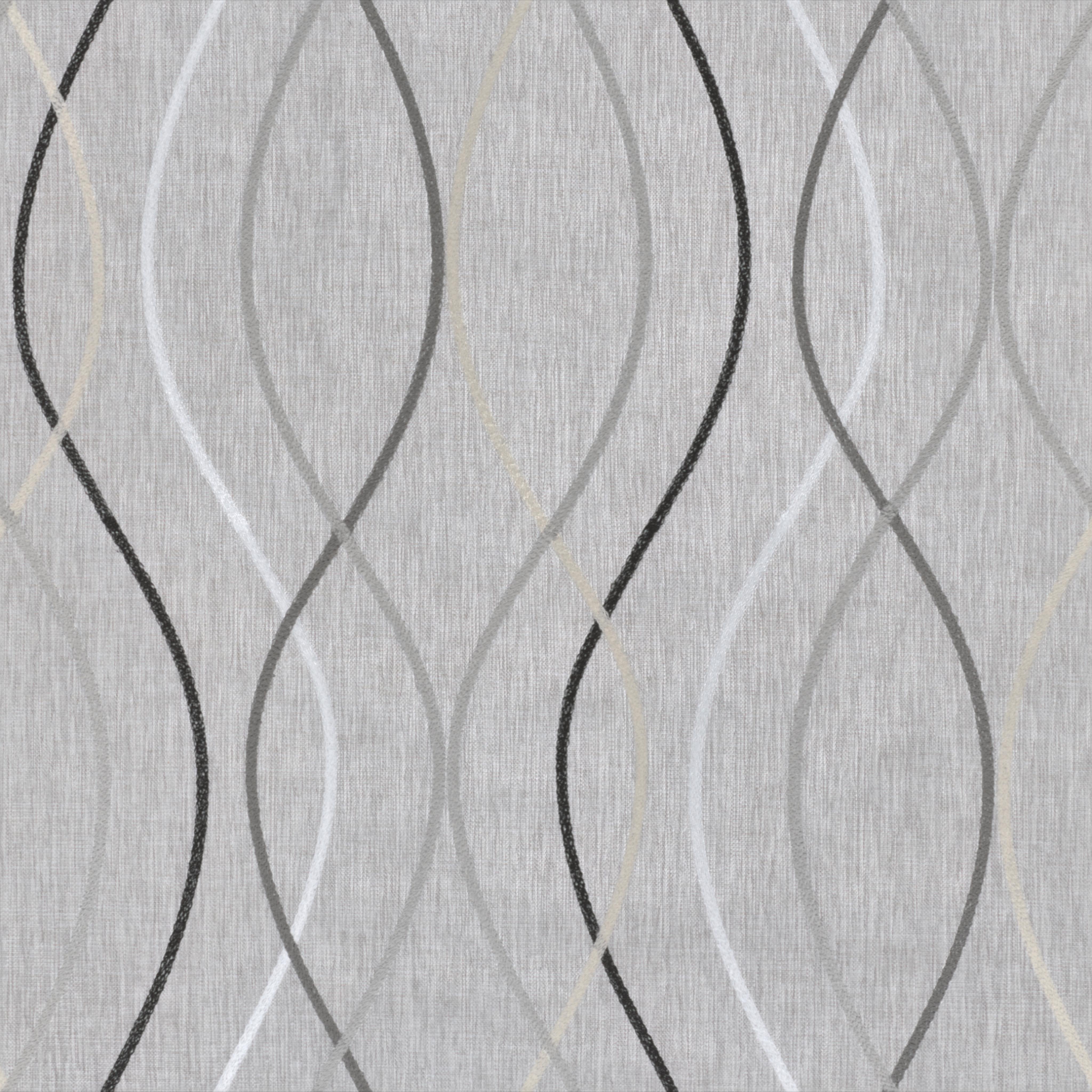 A seamless fabric texture with graphical grey embroidery units arranged in a None pattern