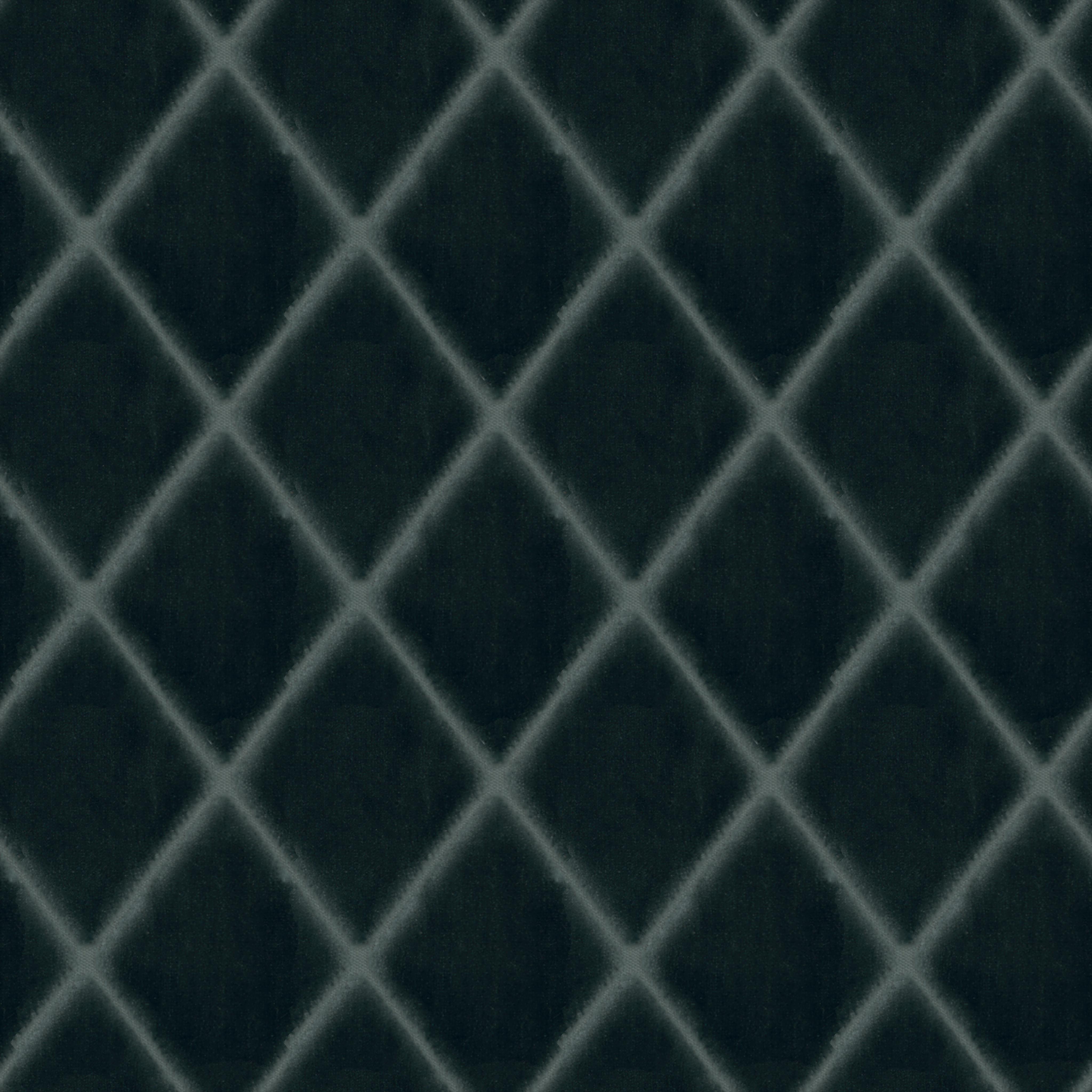 A seamless fabric texture with geometric green velvet units arranged in a None pattern