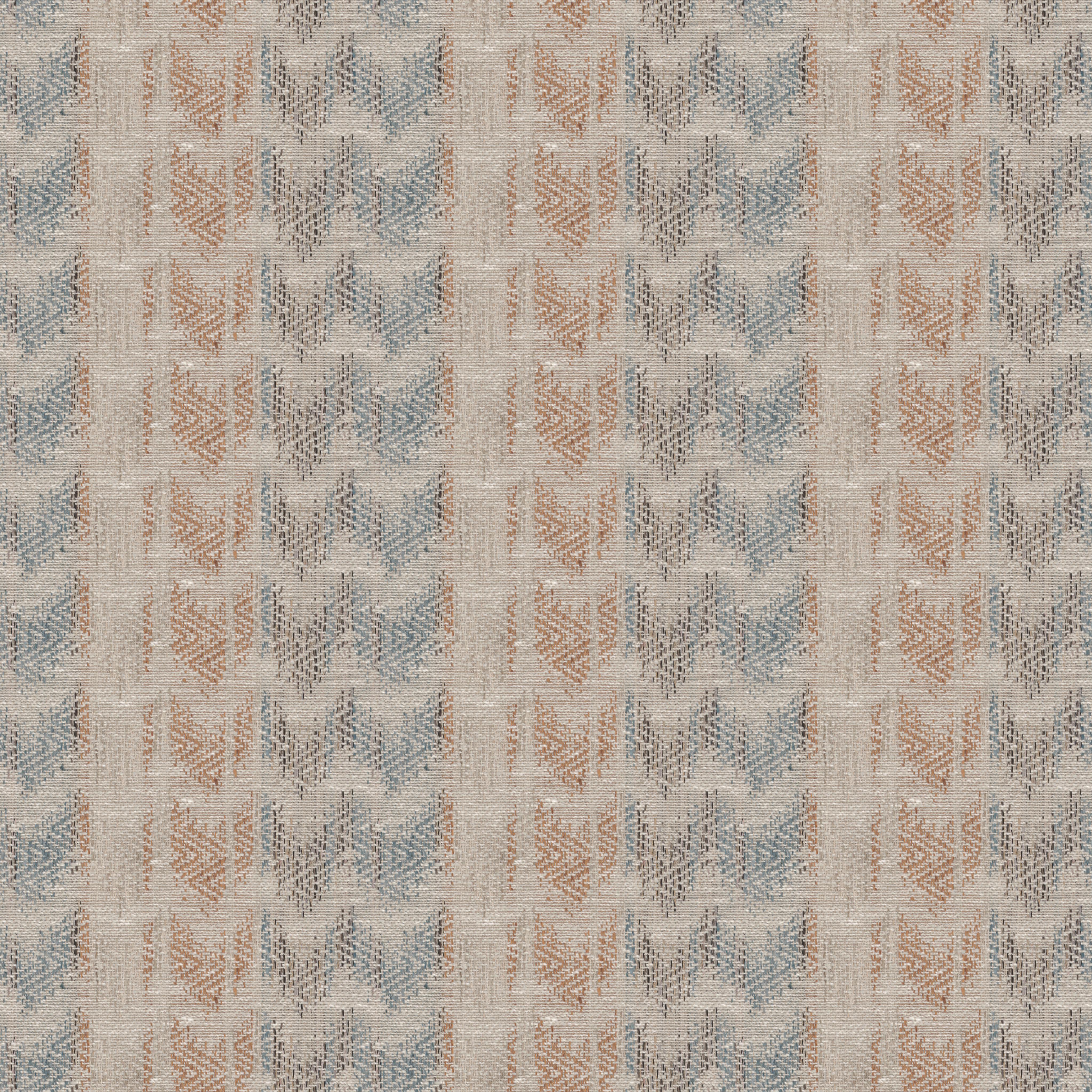 A seamless fabric texture with geometric orange texture units arranged in a None pattern