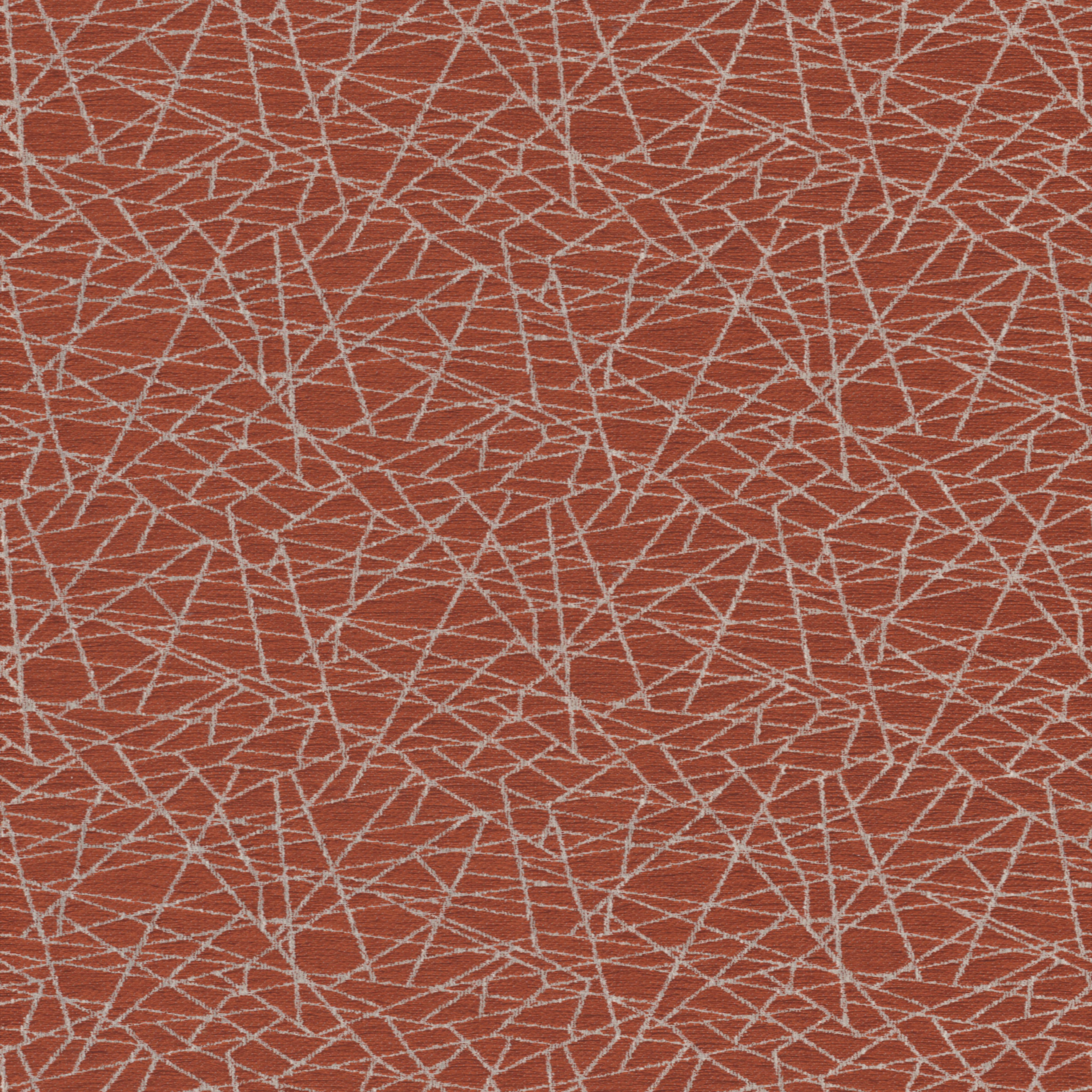 A seamless fabric texture with geometric orange chenille units arranged in a None pattern