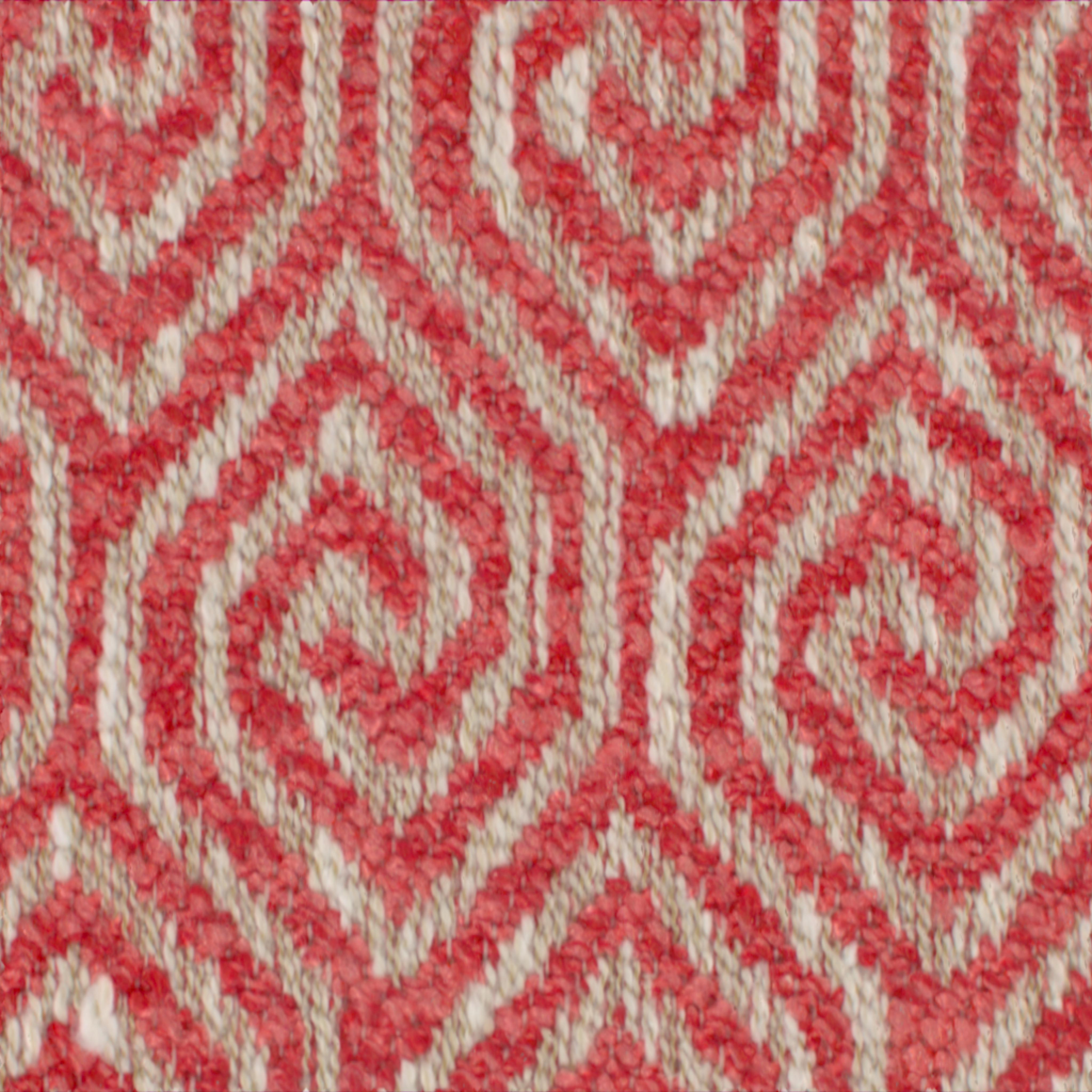 A seamless fabric texture with geometric pink jacquard units arranged in a None pattern