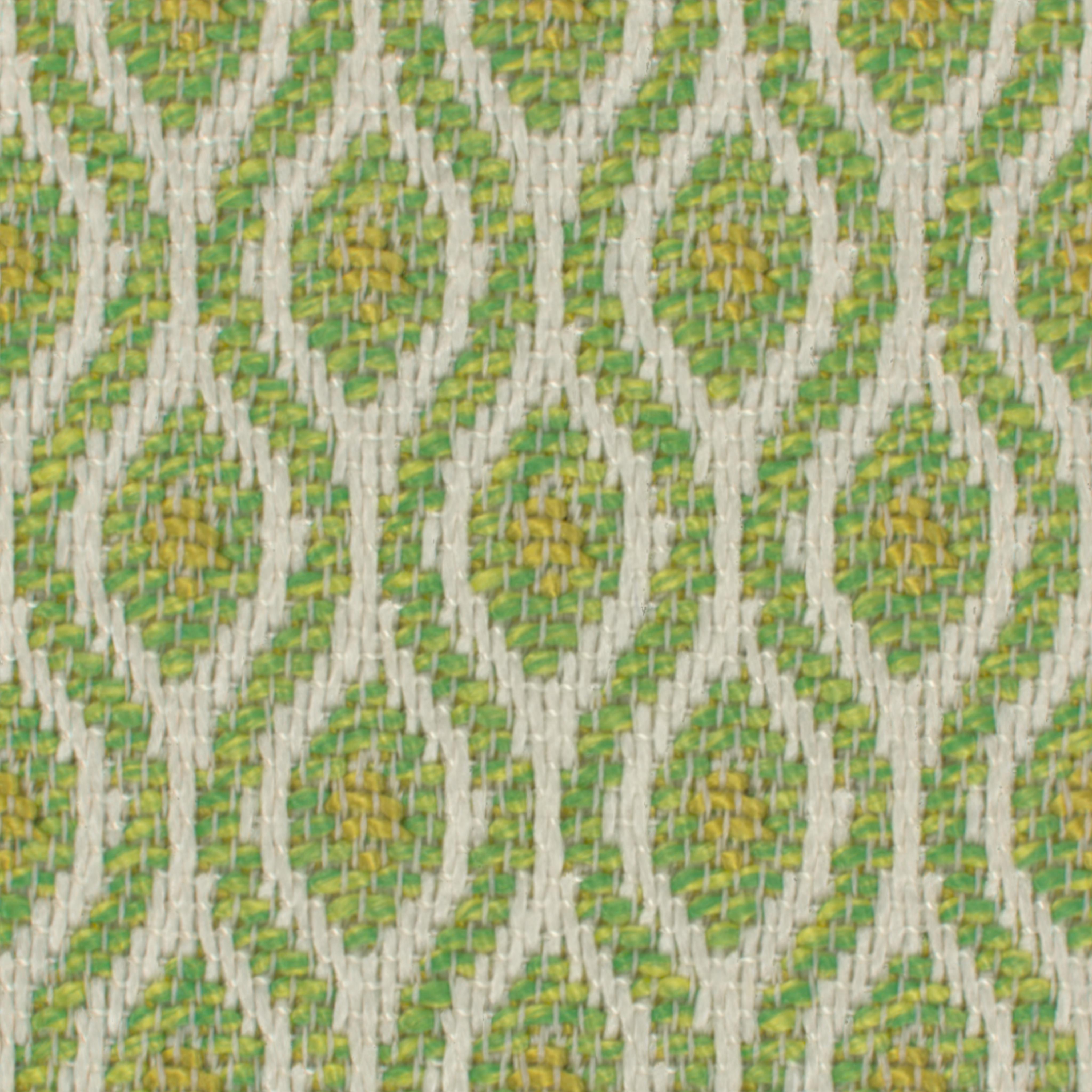 A seamless fabric texture with geometric green jacquard units arranged in a None pattern