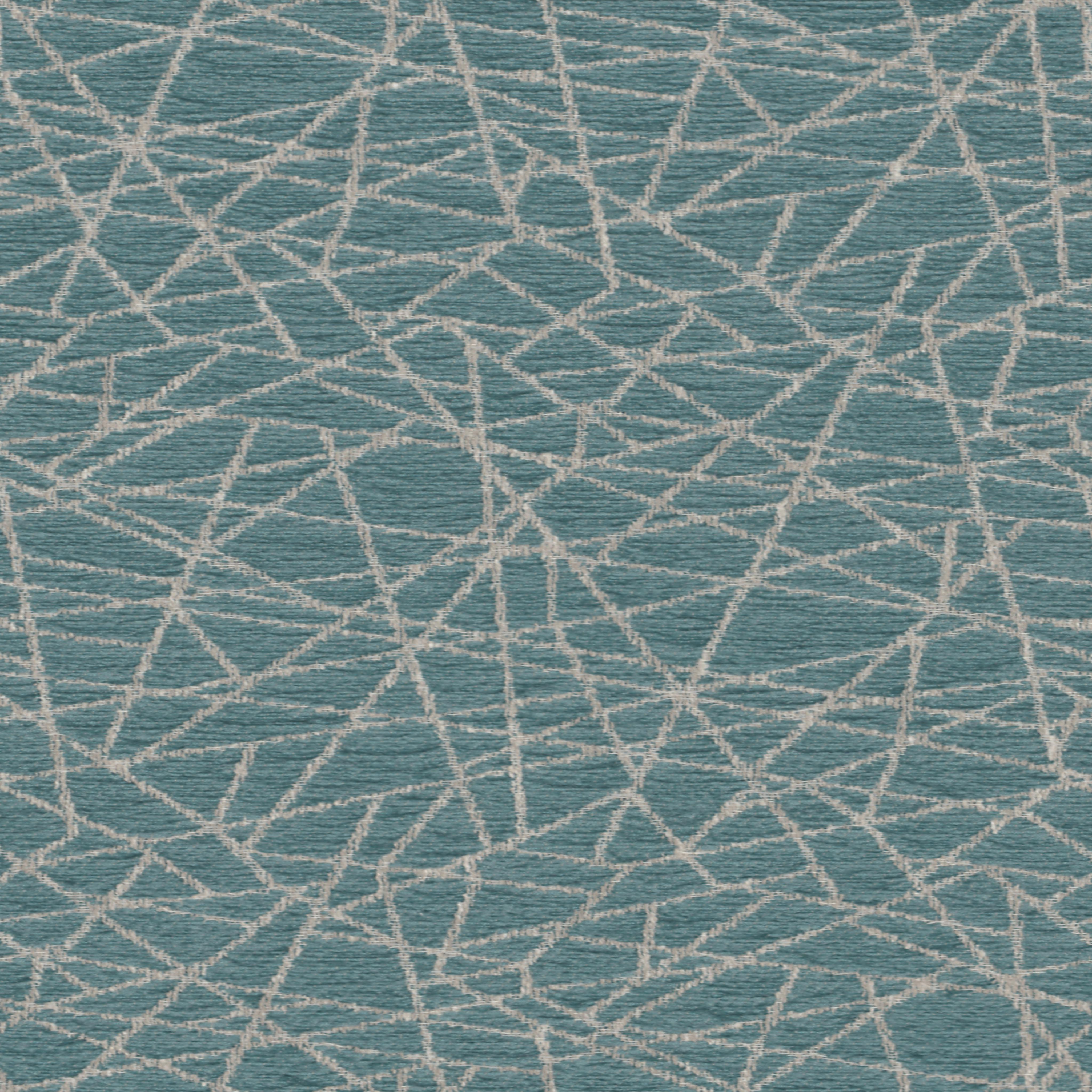 A seamless fabric texture with geometric duckegg chenille units arranged in a None pattern
