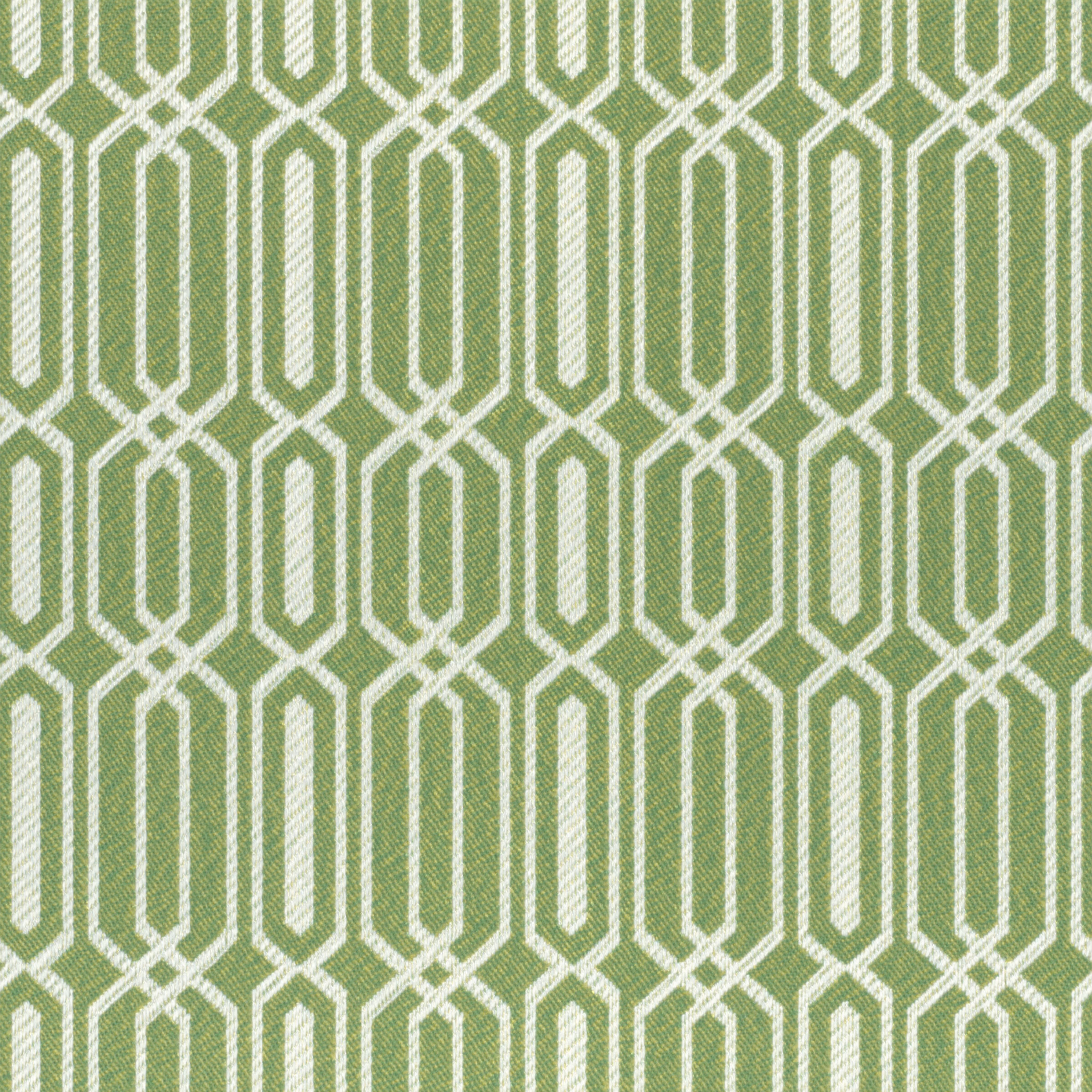 A seamless fabric texture with geometric green jacquard units arranged in a None pattern