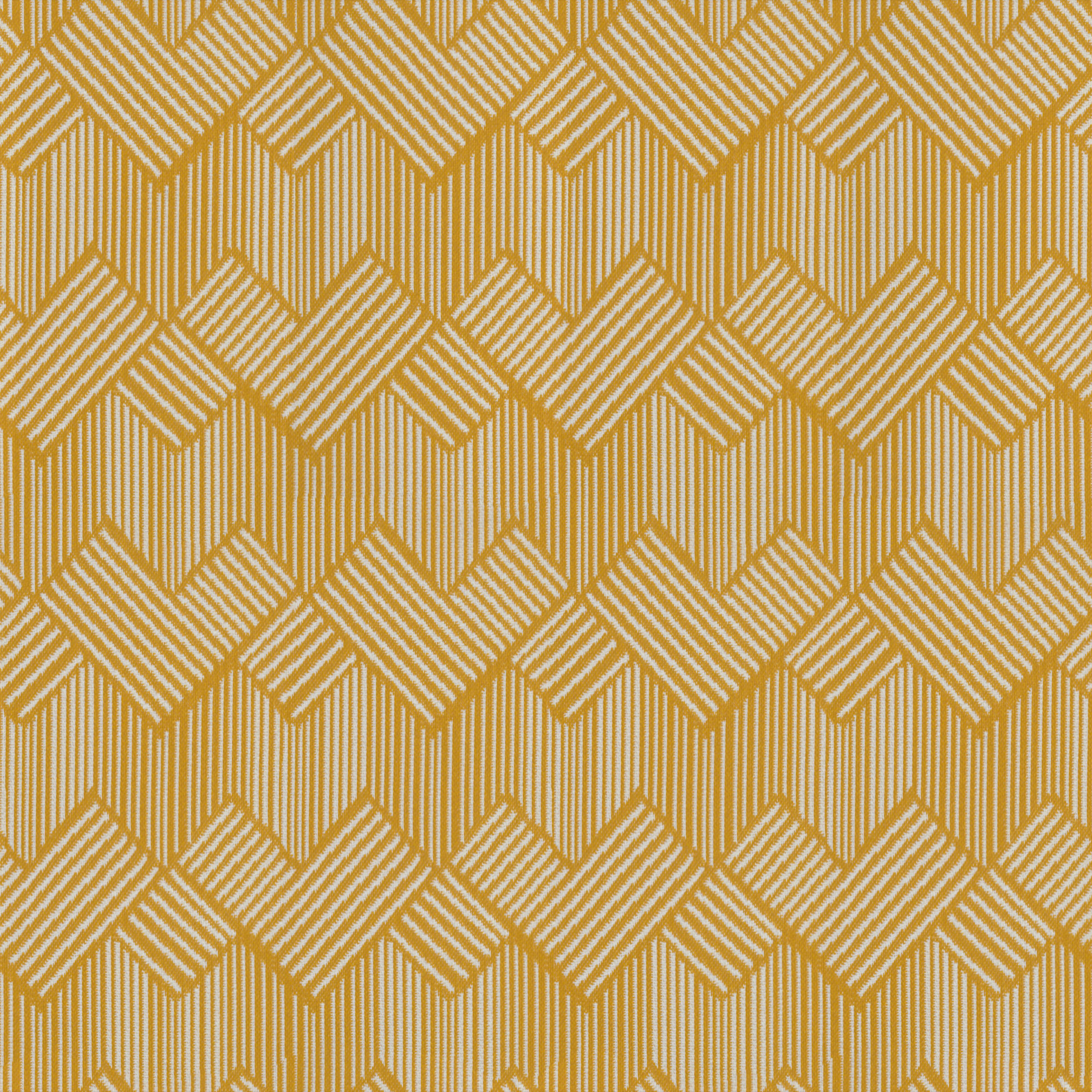 A seamless fabric texture with geometric gold jacquard units arranged in a None pattern
