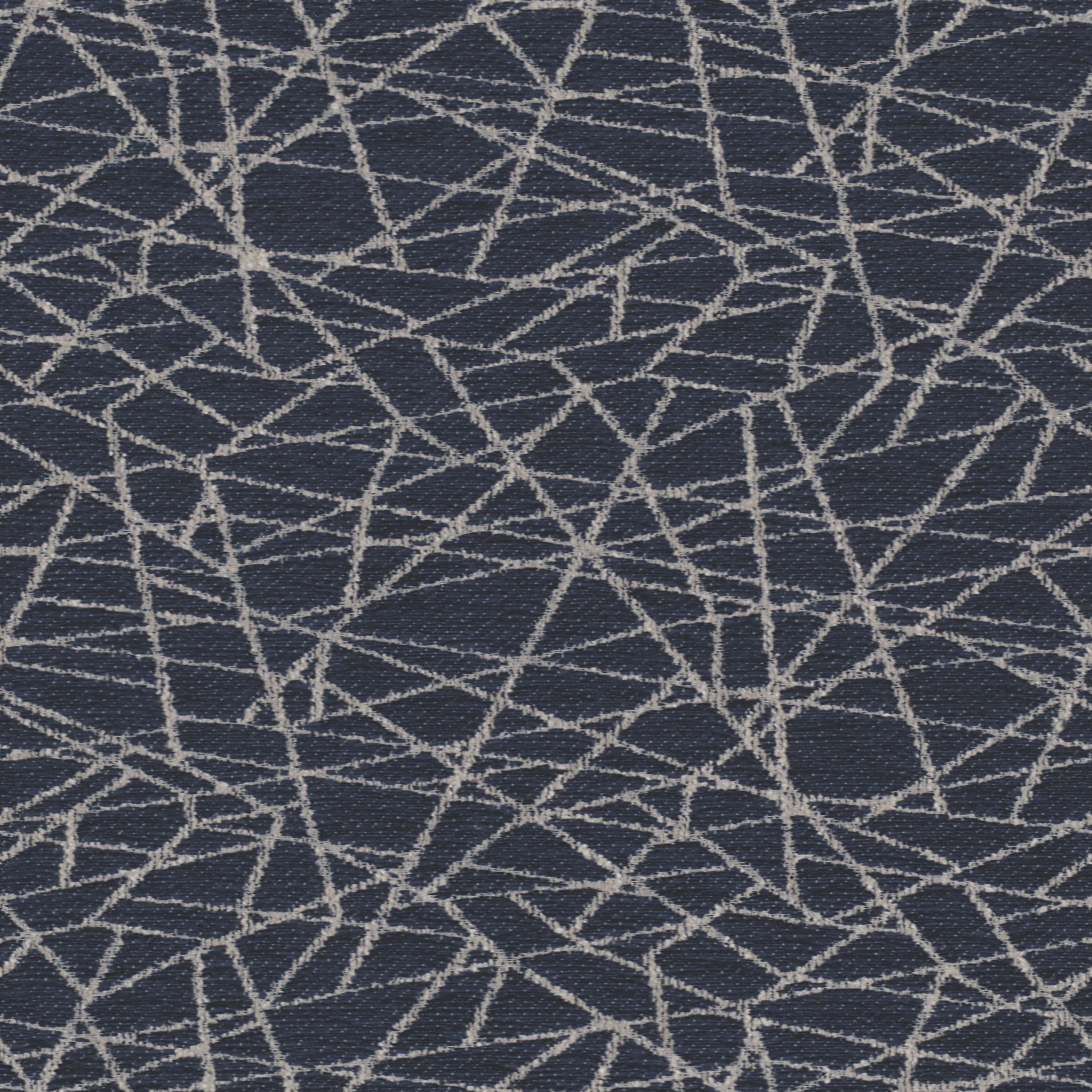 A seamless fabric texture with geometric blue chenille units arranged in a None pattern
