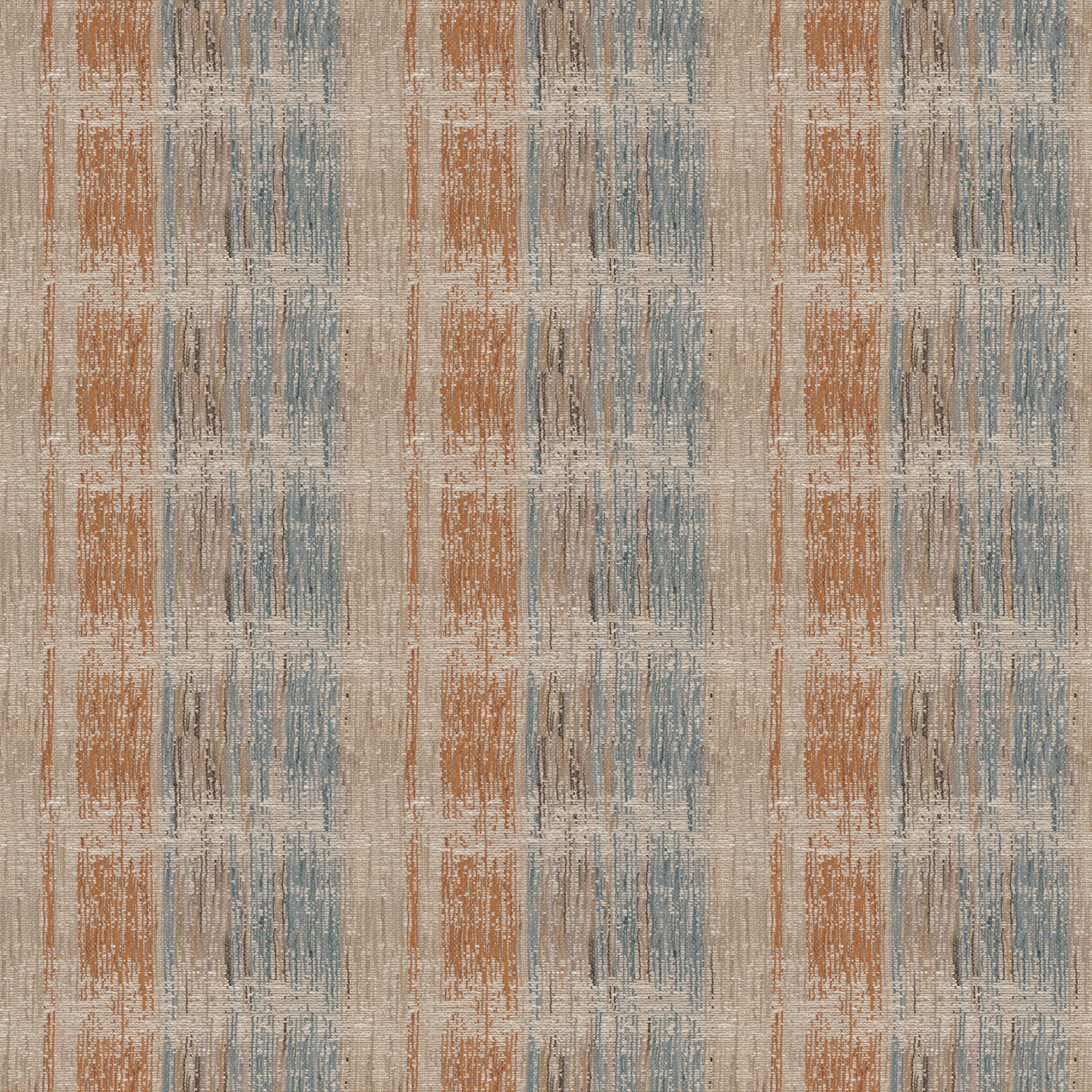 A seamless fabric texture with graphical orange jacquard units arranged in a None pattern