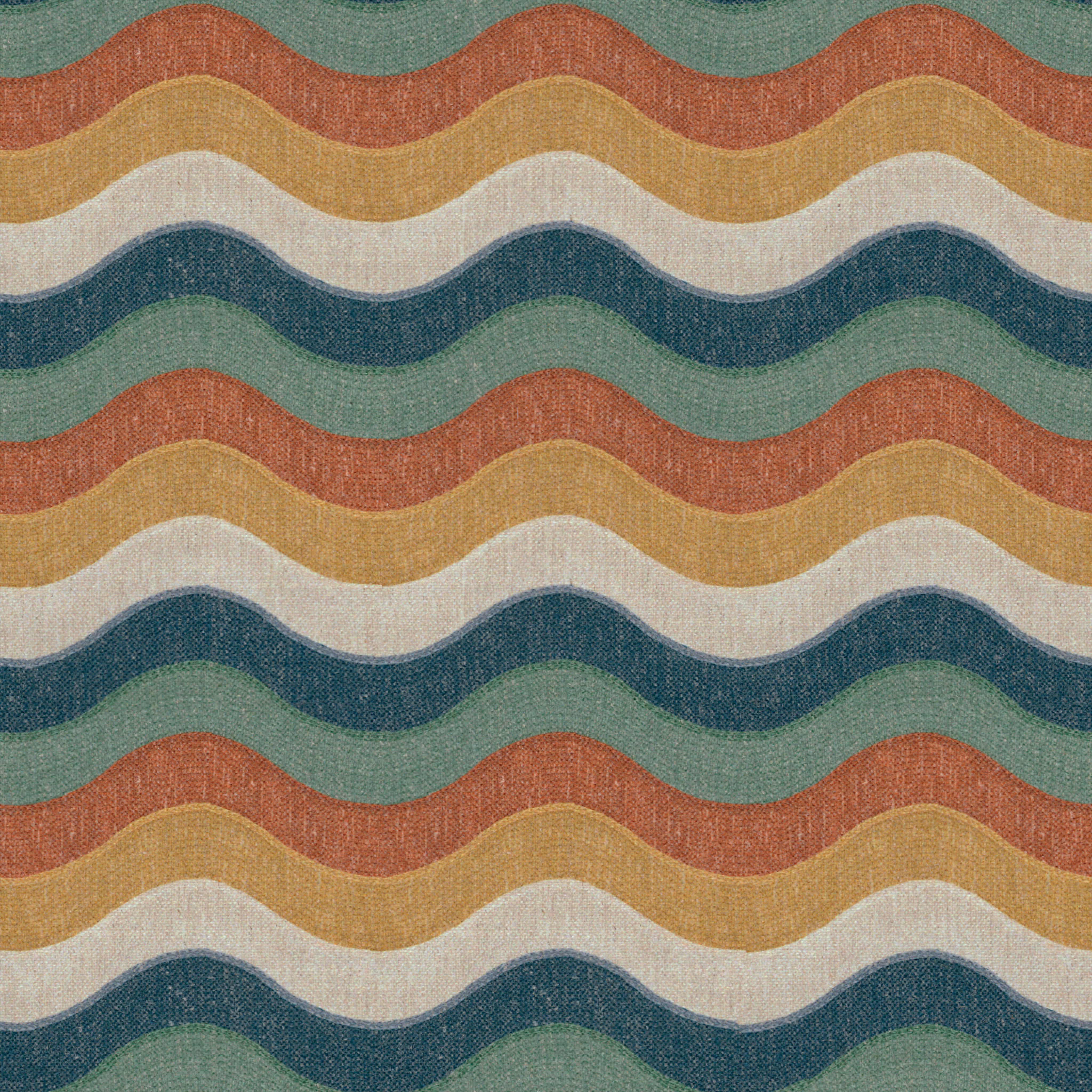 A seamless fabric texture with graphical multicoloured print units arranged in a None pattern