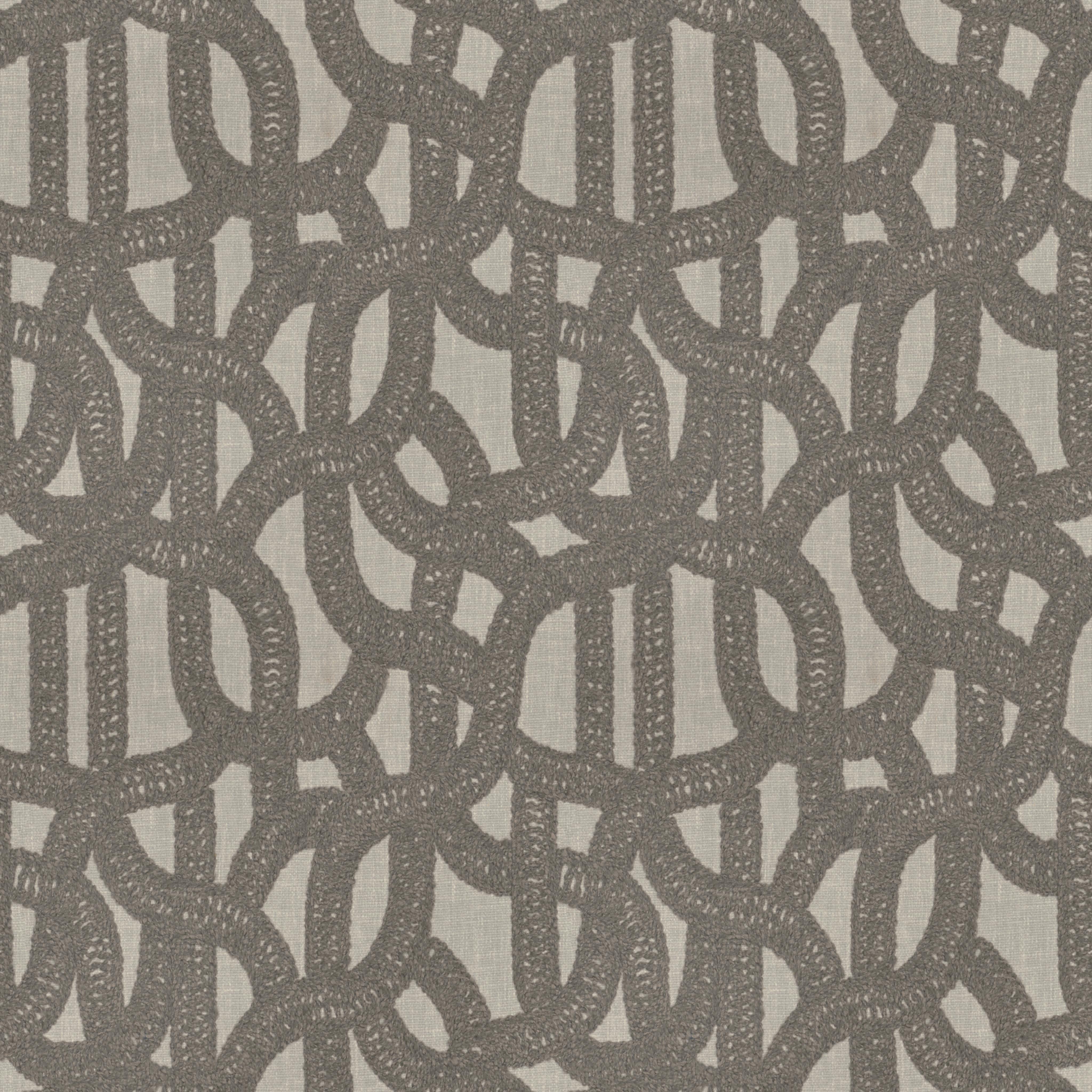 A seamless fabric texture with graphical grey embroidery units arranged in a None pattern