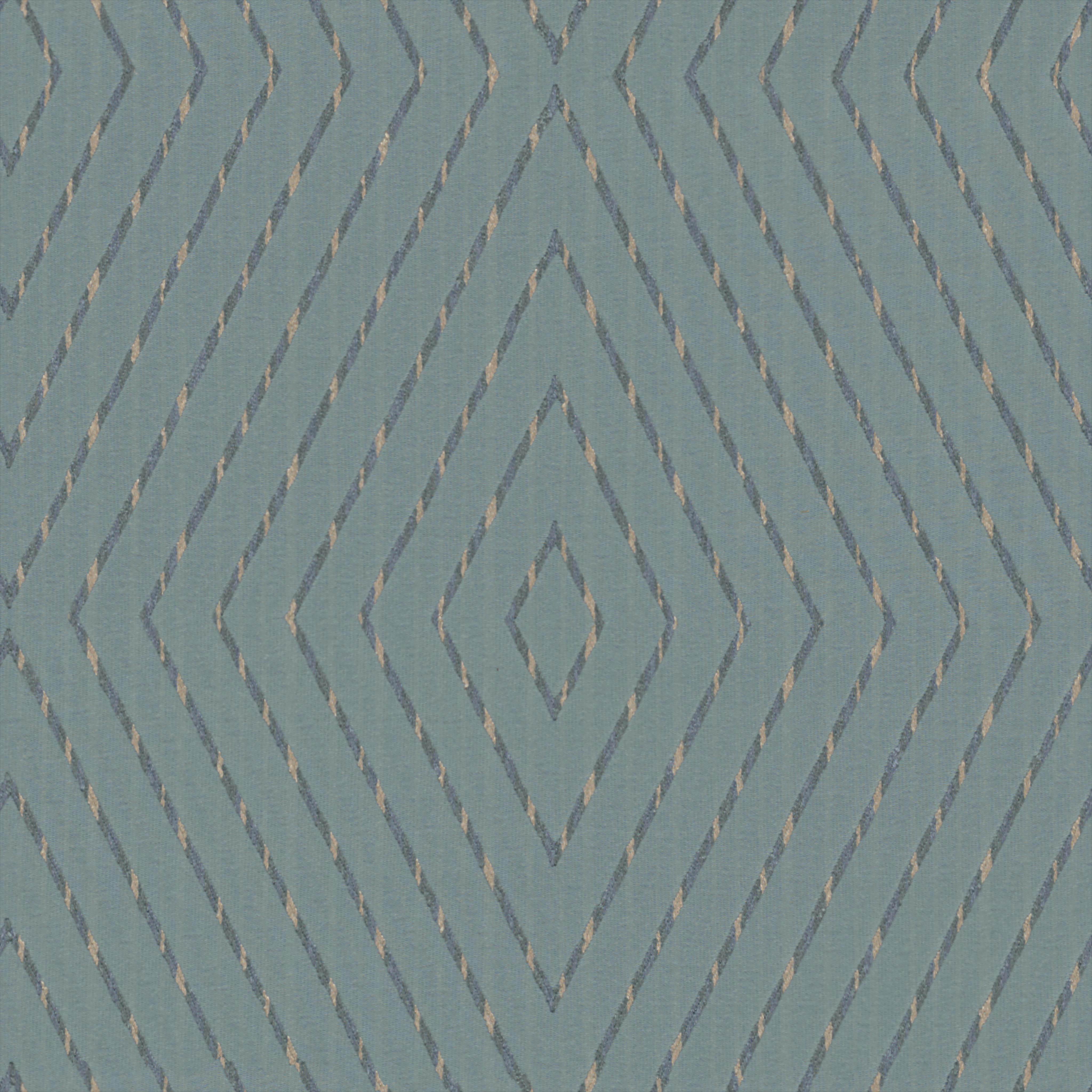 A seamless fabric texture with geometric blue jacquard units arranged in a None pattern
