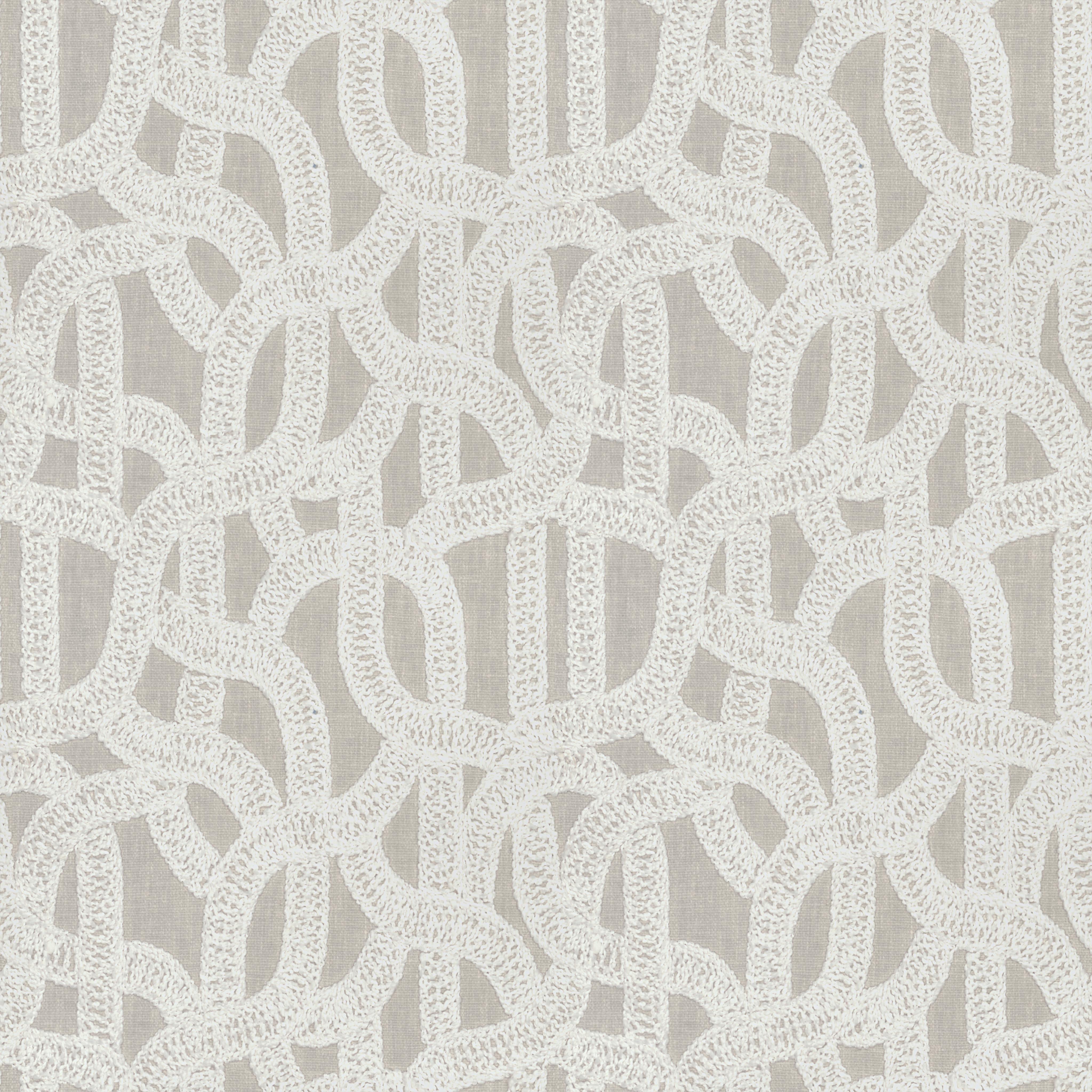 A seamless fabric texture with graphical natural embroidery units arranged in a None pattern