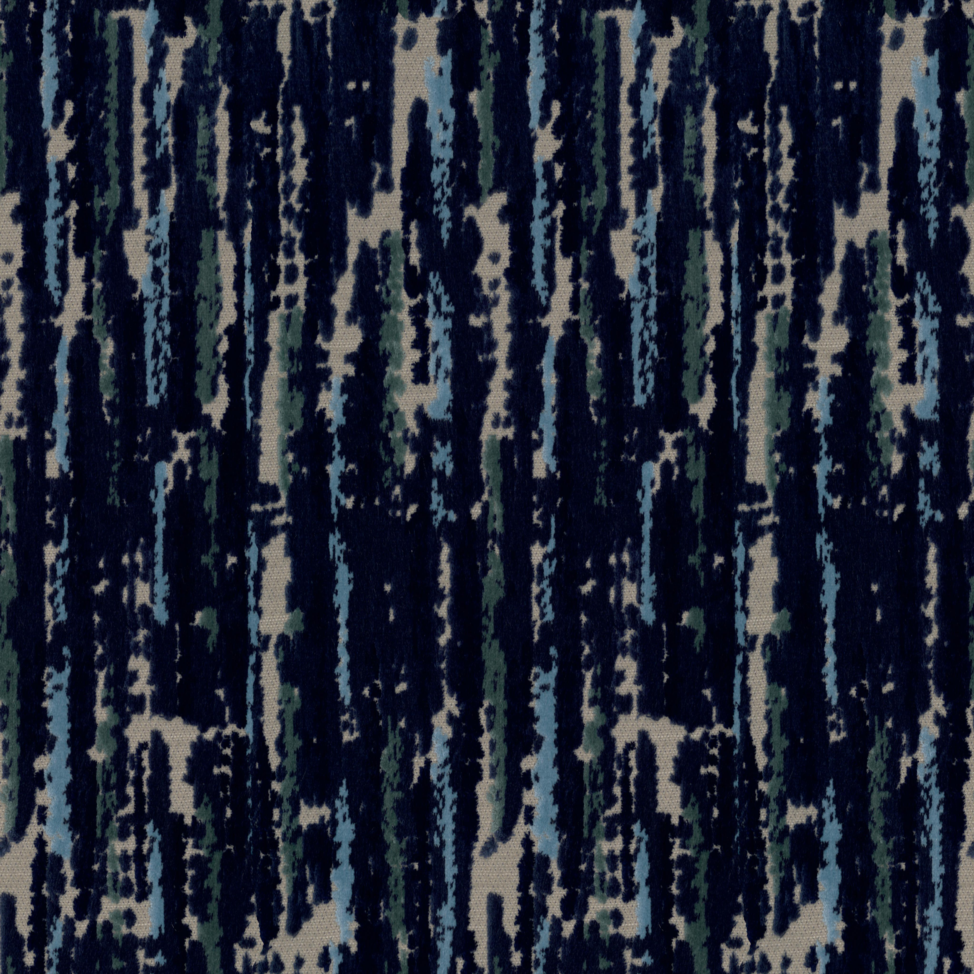 A seamless fabric texture with graphical blue jacquard units arranged in a None pattern