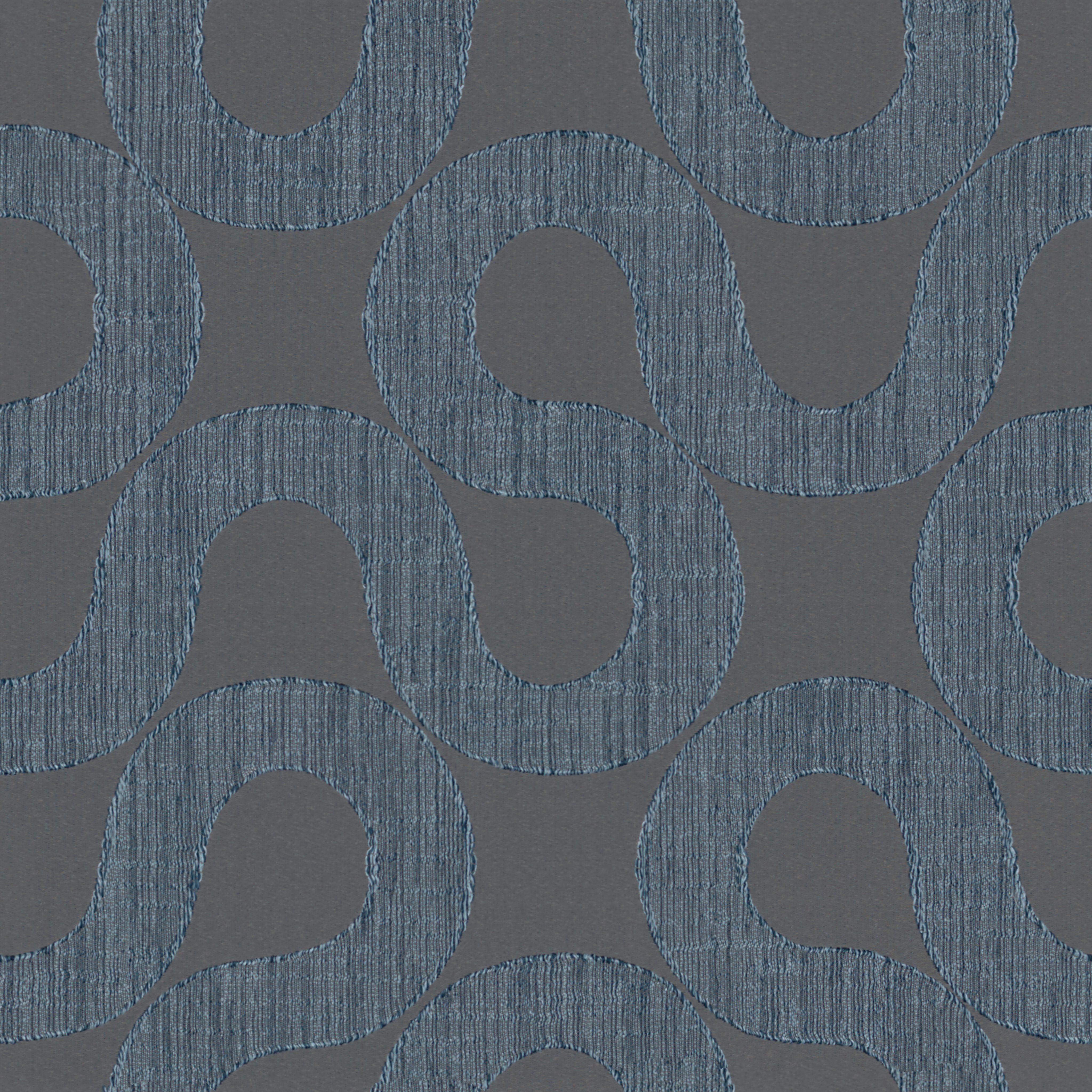 A seamless fabric texture with graphical blue jacquard units arranged in a None pattern