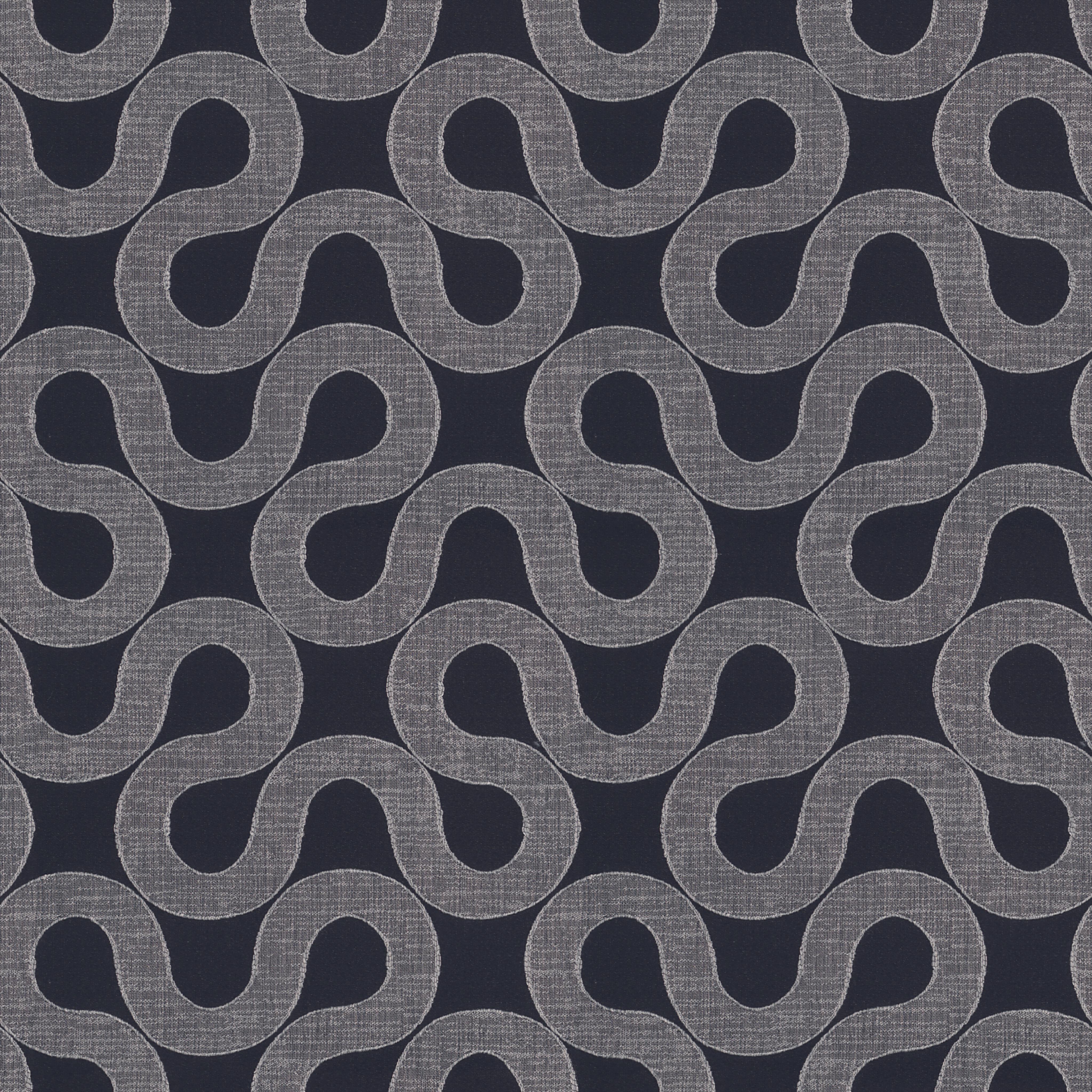 A seamless fabric texture with graphical black jacquard units arranged in a None pattern