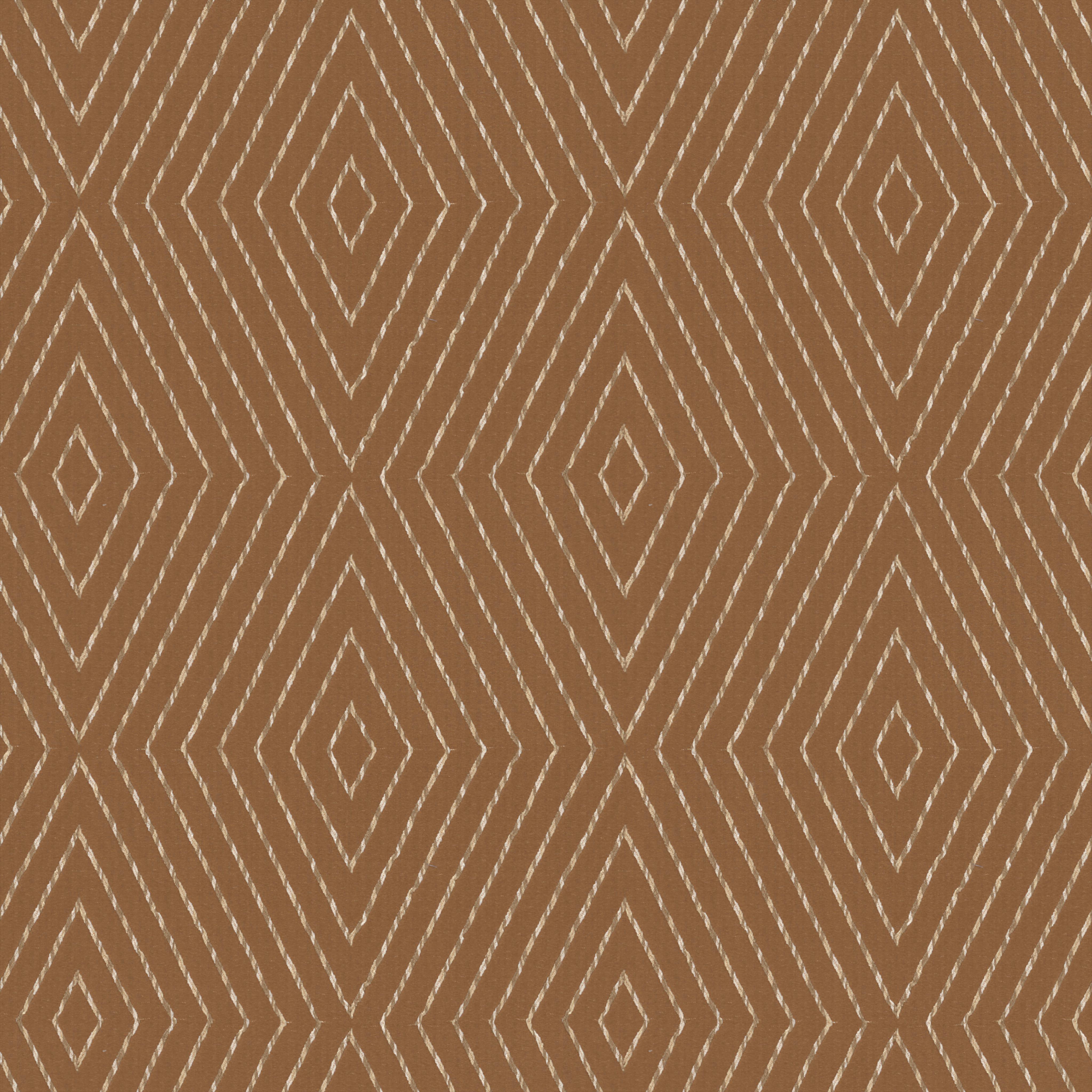 A seamless fabric texture with geometric orange jacquard units arranged in a None pattern