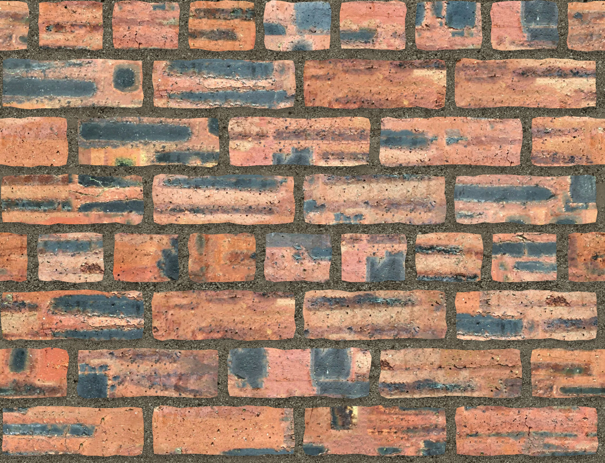 A seamless brick texture with factory brick units arranged in a Common pattern