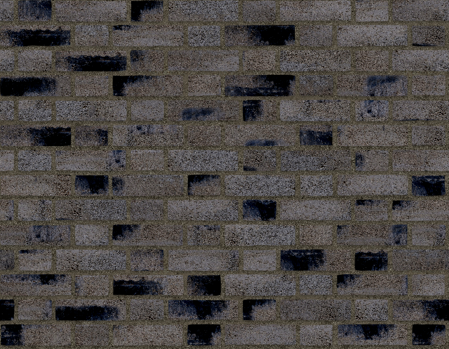 A seamless brick texture with charcoal brick units arranged in a Flemish pattern