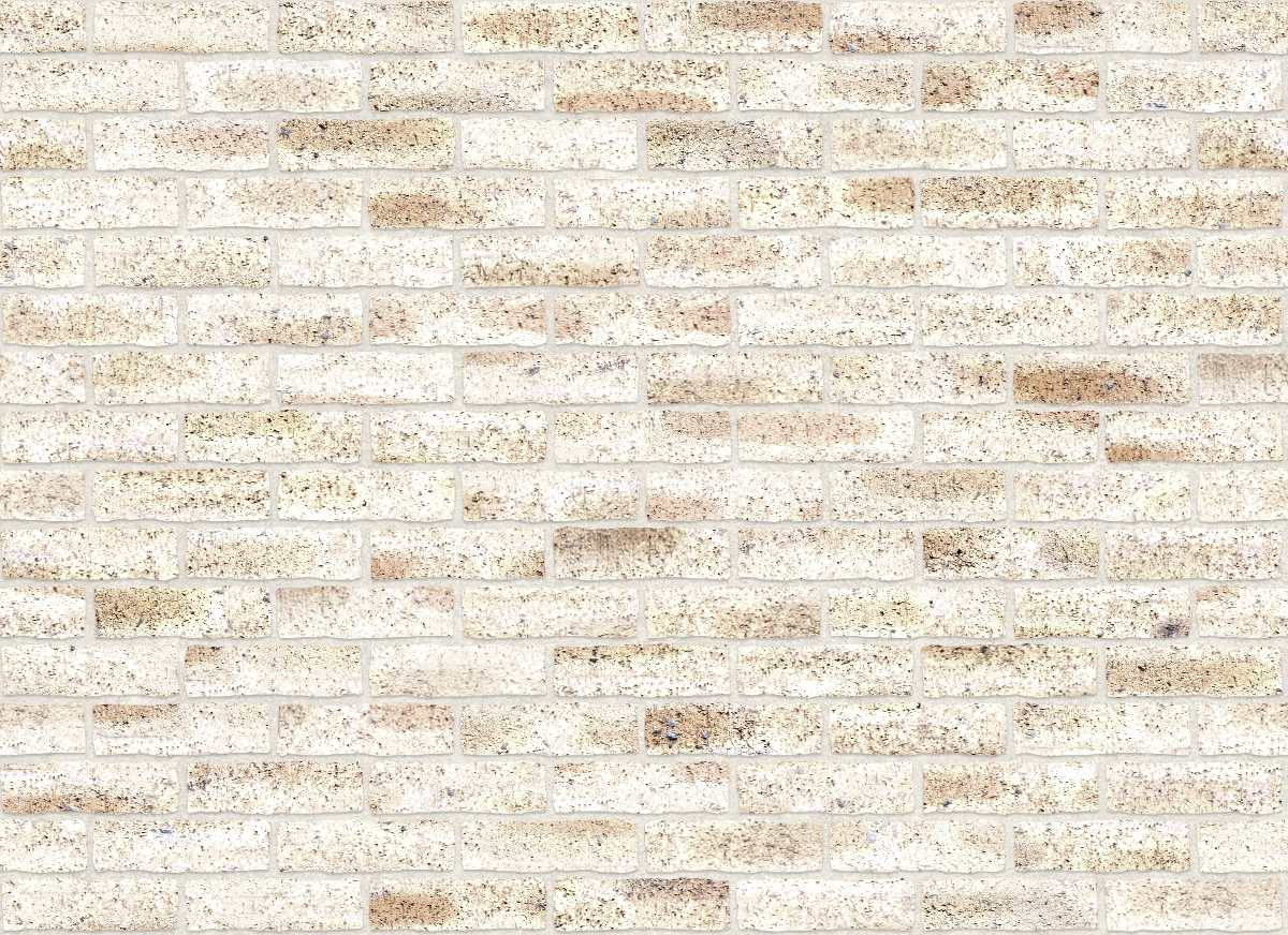 A seamless brick texture with dragfaced brick units arranged in a Stretcher pattern