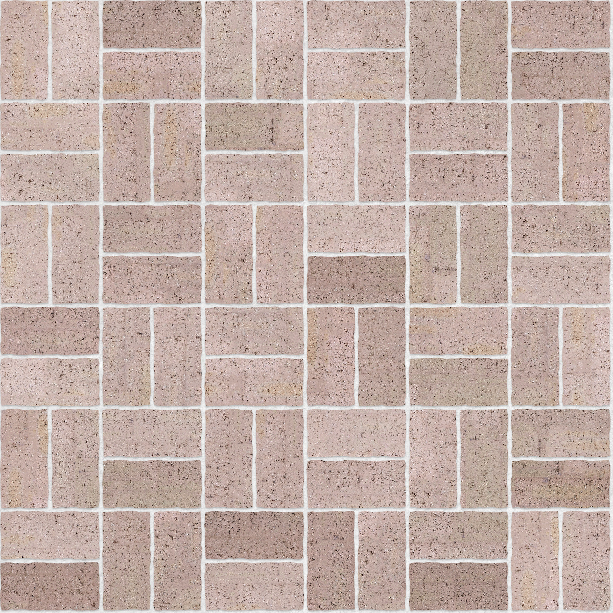 A seamless brick texture with even drag brick units arranged in a Basketweave pattern