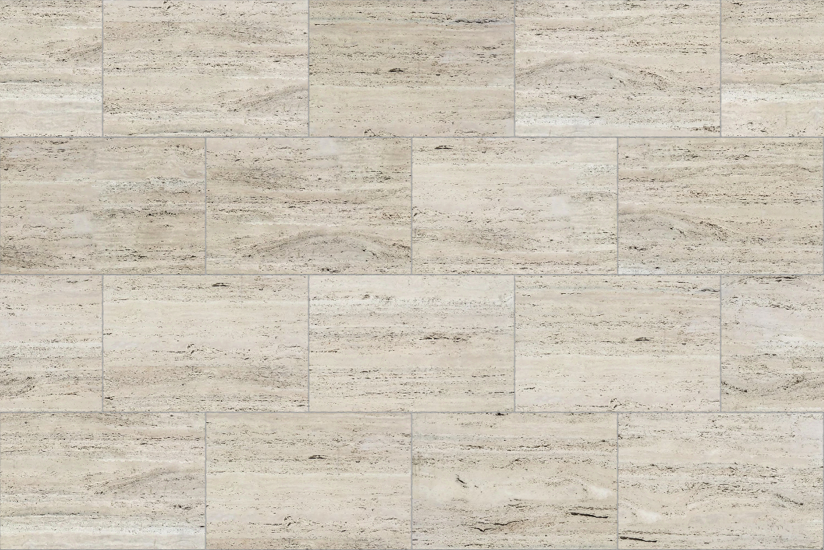 A seamless stone texture with travertine blocks arranged in a Stretcher pattern