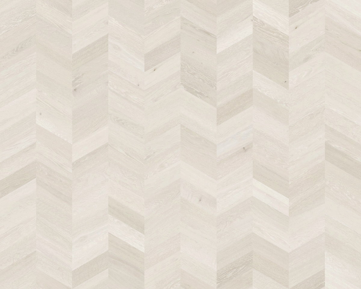 A seamless wood texture with white oiled timber boards arranged in a Chevron pattern