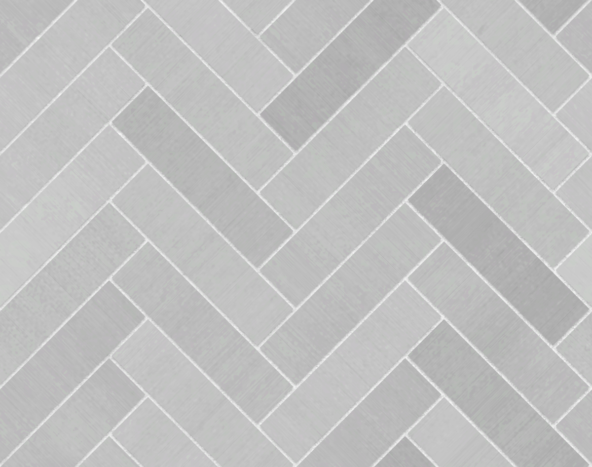 A seamless metal texture with aluminium sheets arranged in a Herringbone pattern