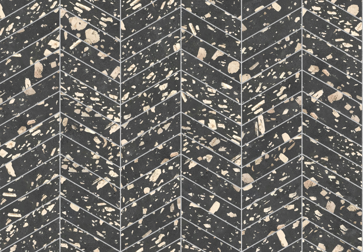 A seamless stone texture with andesite porphyry blocks arranged in a Chevron pattern