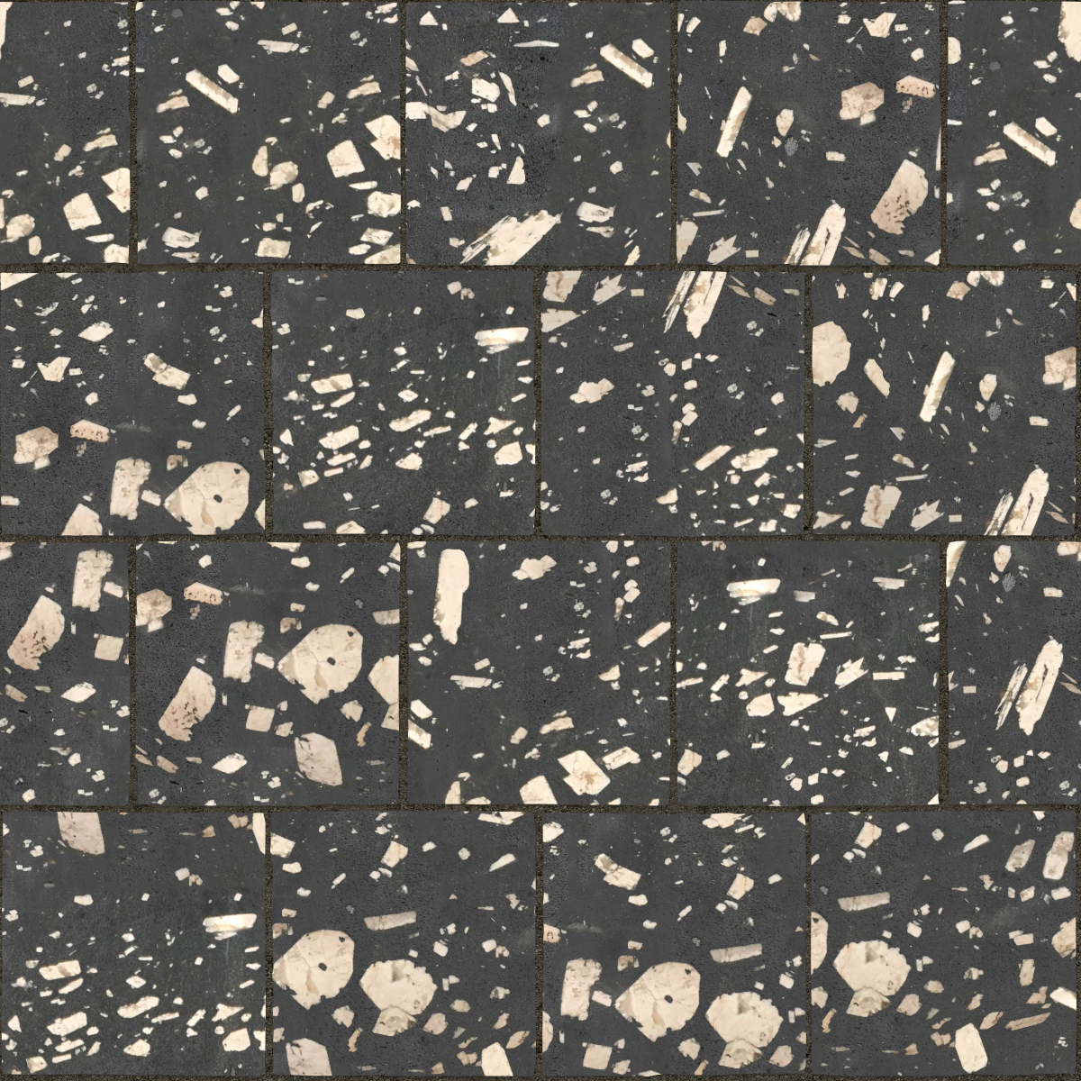 A seamless stone texture with andesite porphyry blocks arranged in a Stretcher pattern
