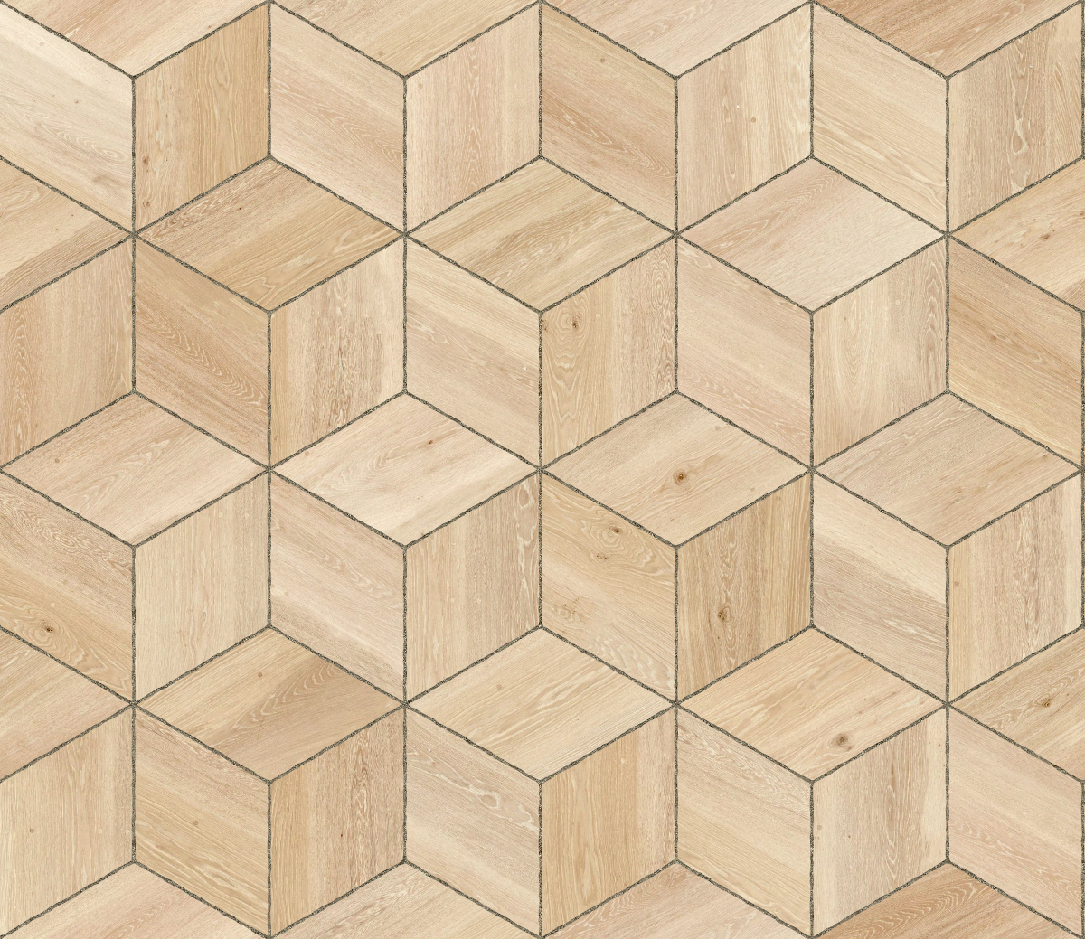 A seamless wood texture with ash boards arranged in a Cubic pattern