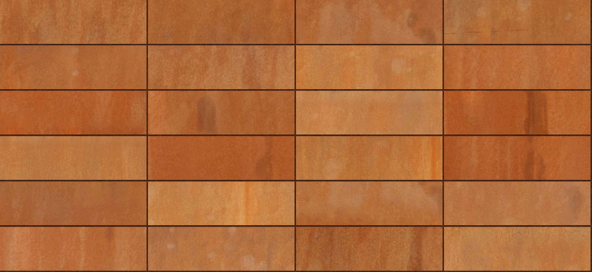 A seamless metal texture with corten steel a sheets arranged in a Stack pattern