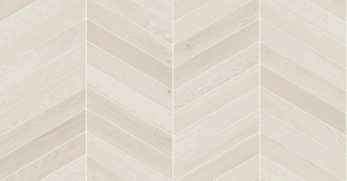 A seamless wood texture with white oiled timber boards arranged in a Chevron pattern