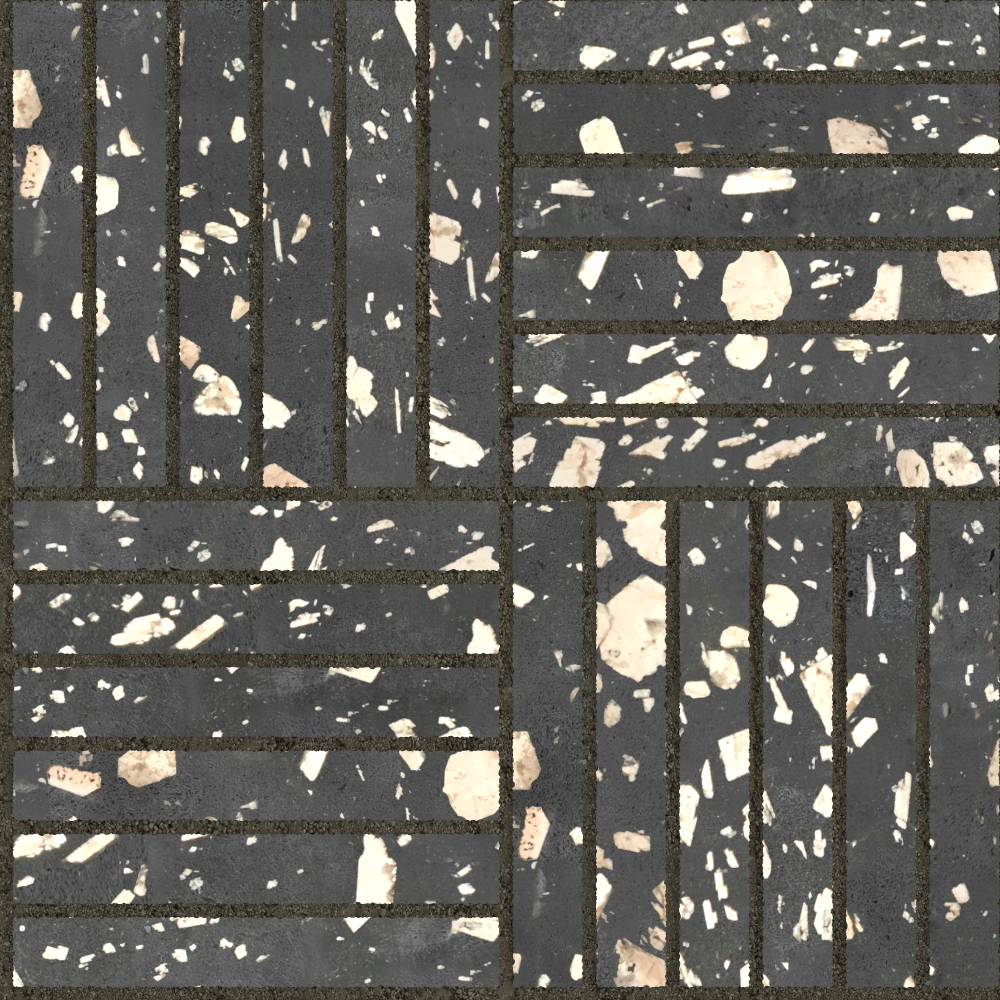 A seamless stone texture with andesite porphyry blocks arranged in a Basketweave pattern