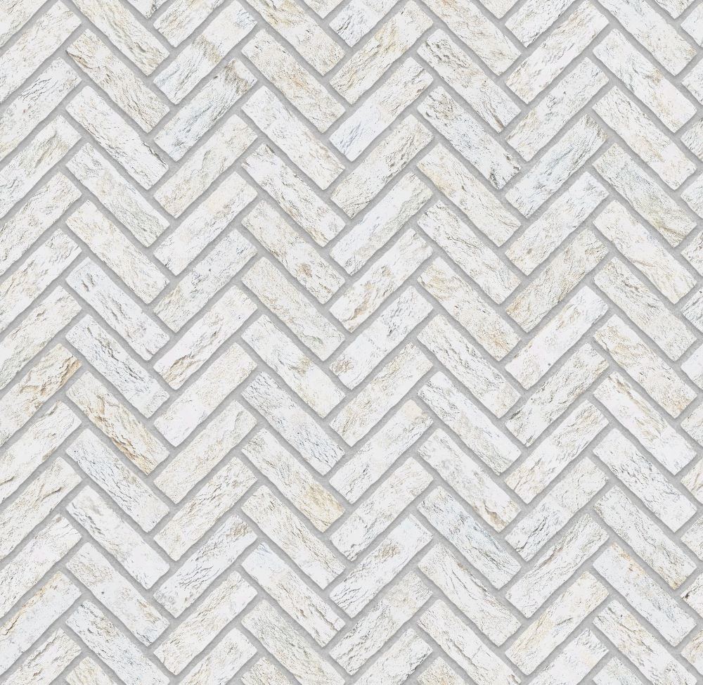 A seamless brick texture with buff units arranged in a Herringbone pattern