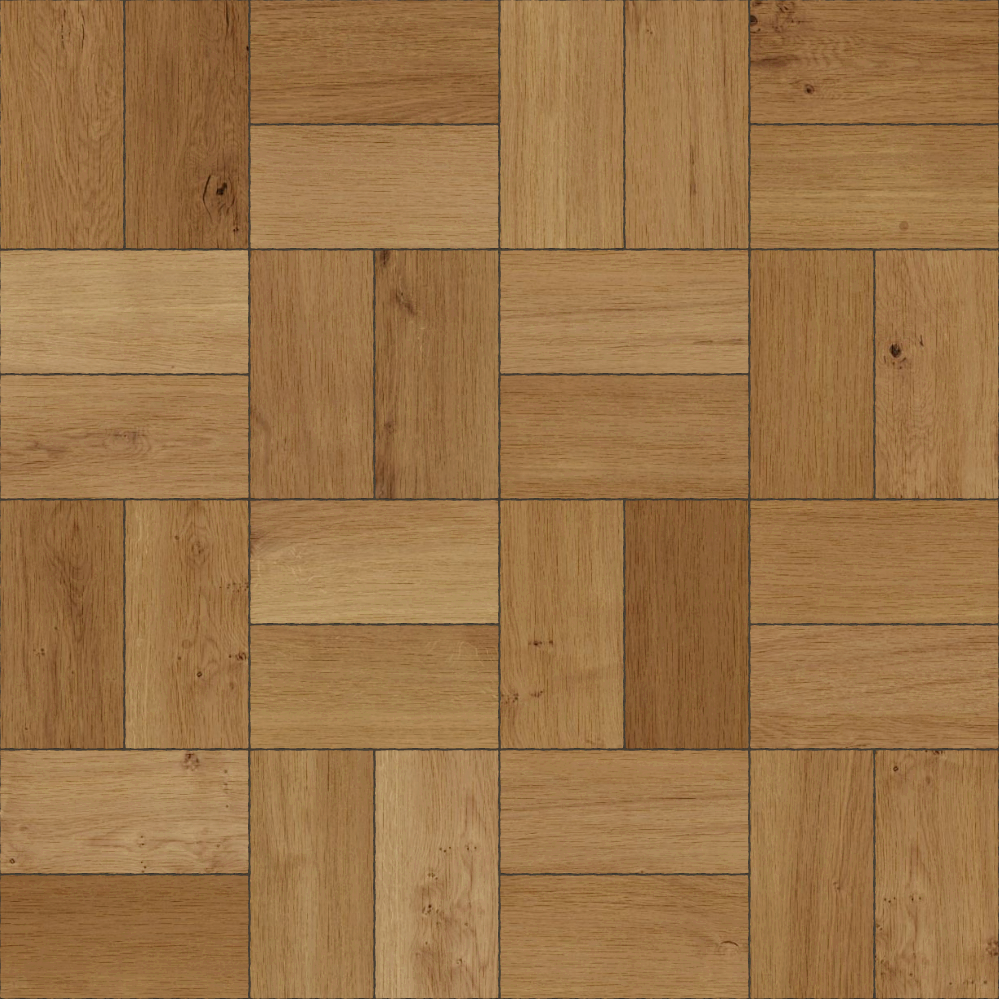 A seamless wood texture with oak boards arranged in a Basketweave pattern