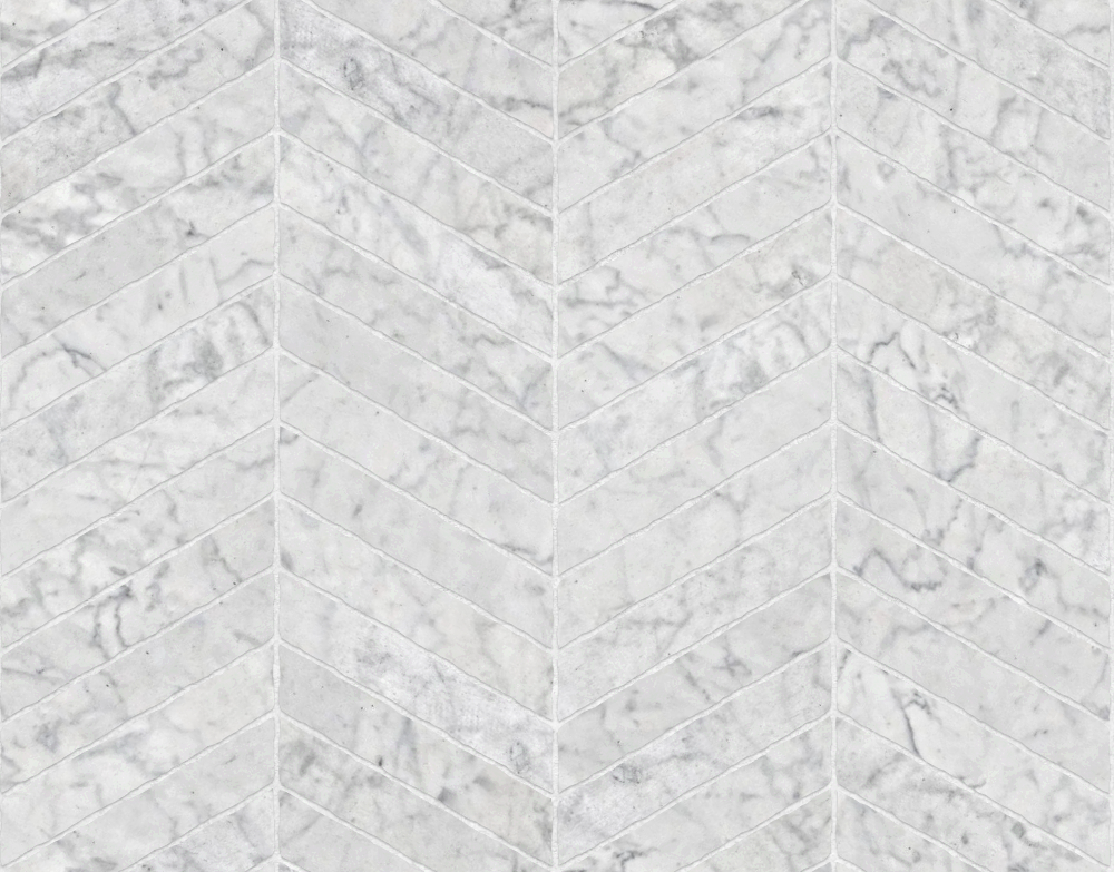 A seamless stone texture with white marble blocks arranged in a Chevron pattern