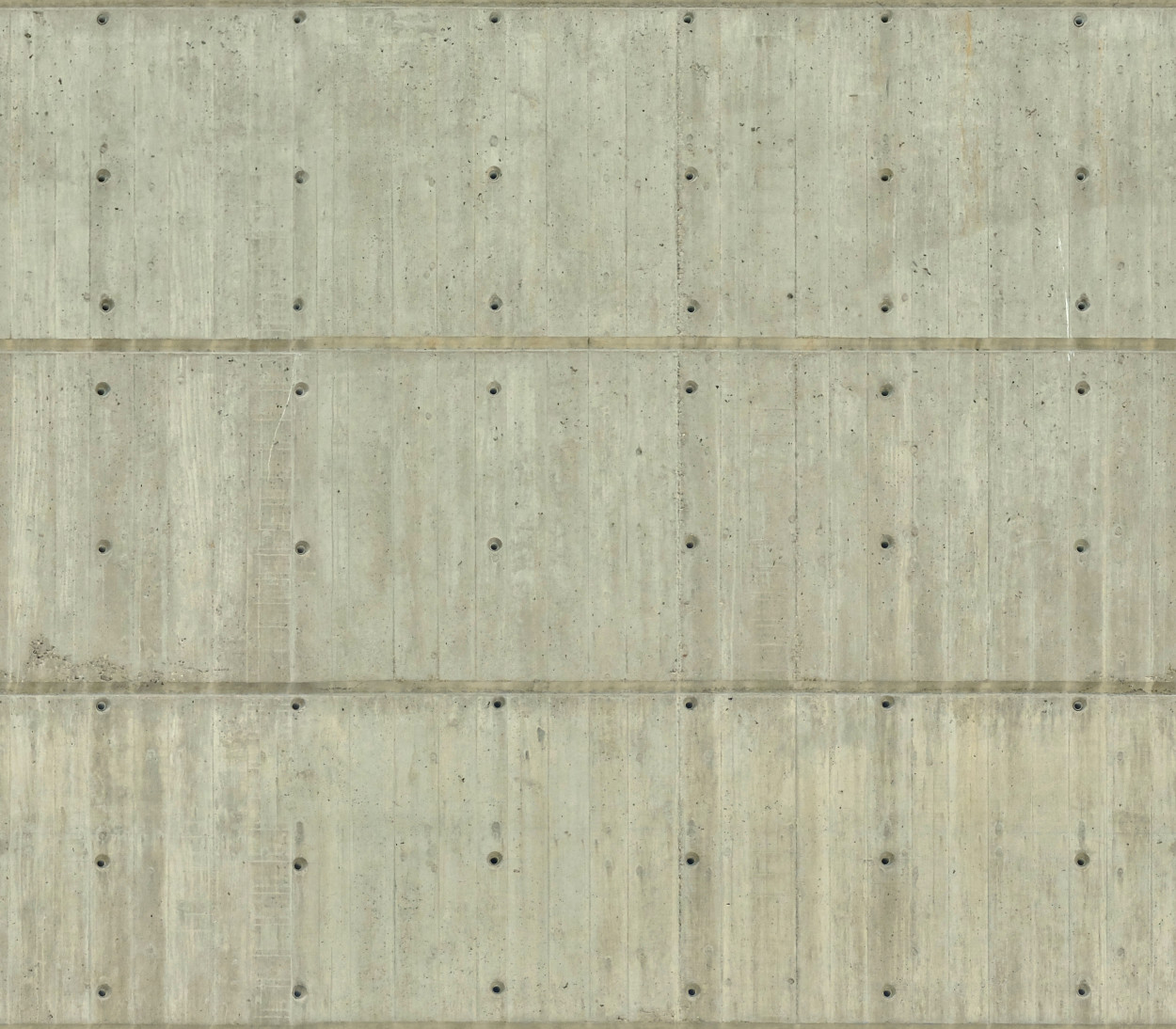 A seamless concrete panels with tie-bolt holes texture for use in architectural drawings and 3D models
