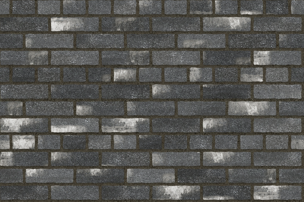 A seamless brick texture with charcoal brick units arranged in a Common pattern