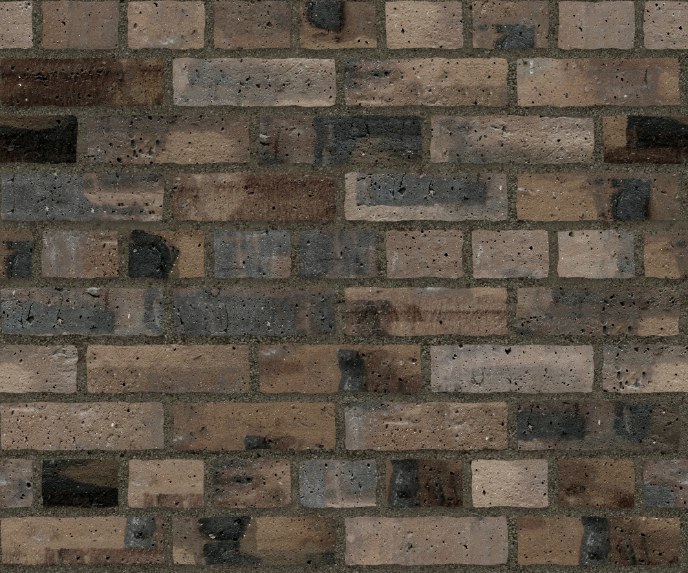 A seamless brick texture with industrial brick units arranged in a Common pattern