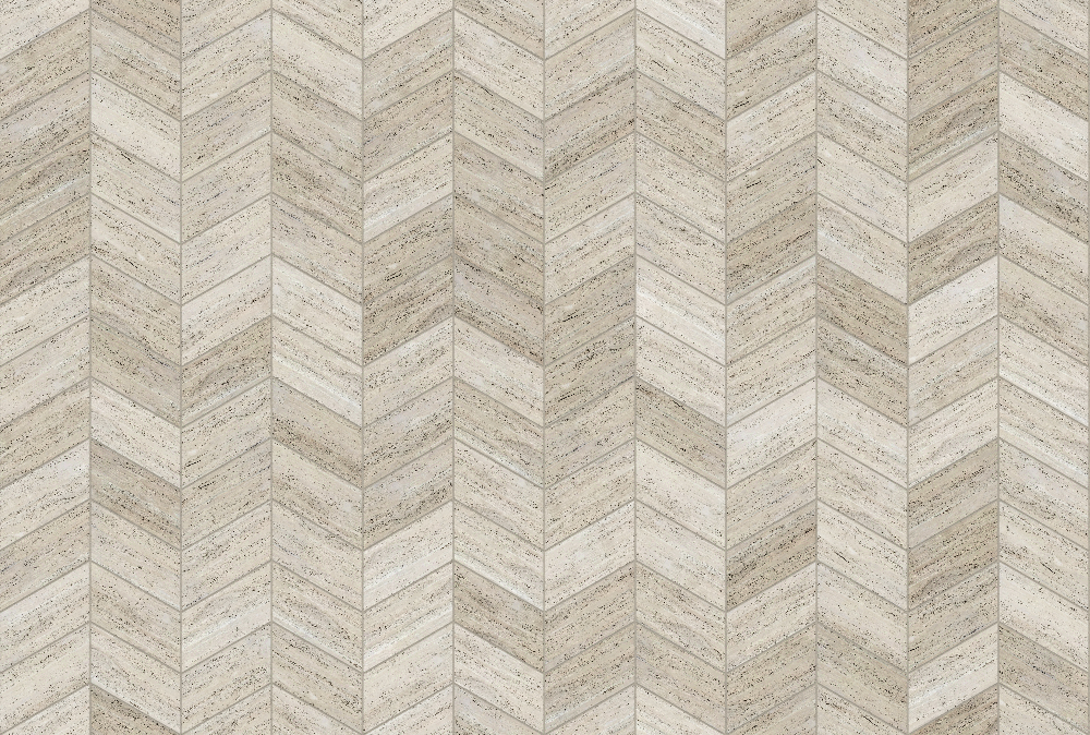 A seamless stone texture with travertine blocks arranged in a Chevron pattern