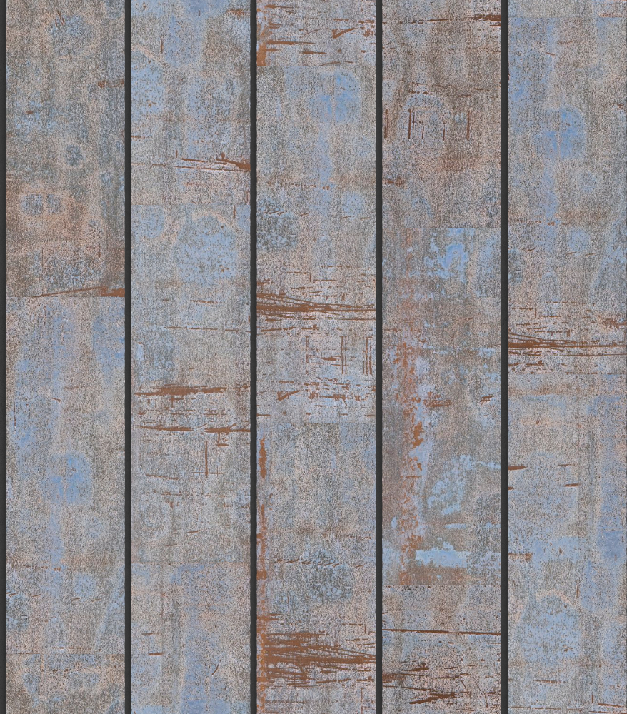 A seamless metal texture with corten steel b sheets arranged in a Staggered pattern