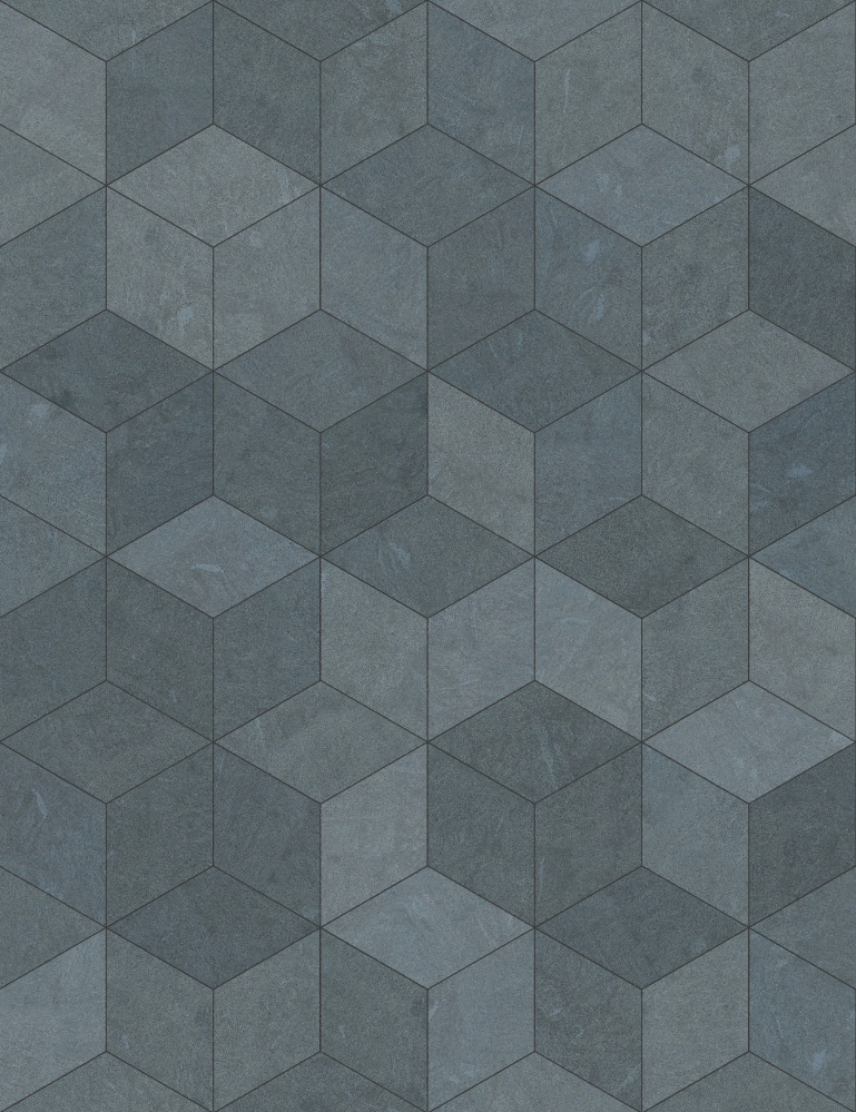 A seamless stone texture with slate blocks arranged in a Cubic pattern