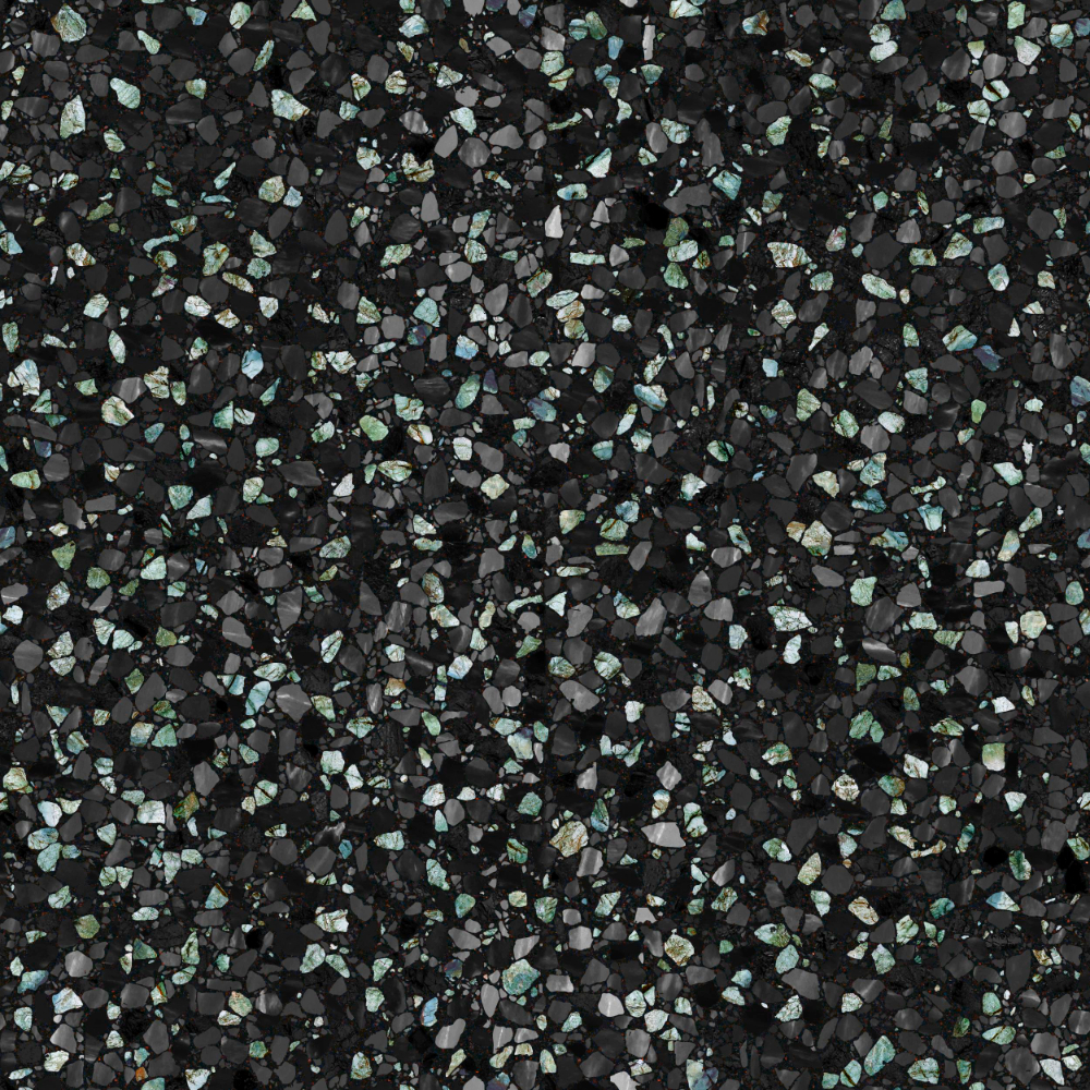 A seamless terrazzo texture with inverna terrazzo units arranged in a None pattern