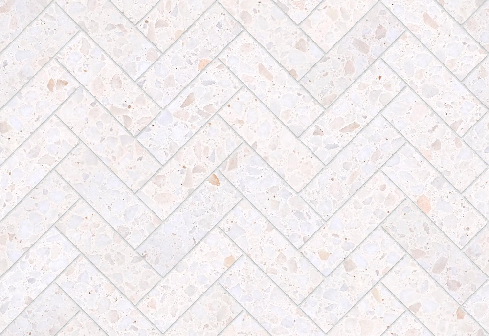 A seamless concrete texture with polished concrete blocks arranged in a Herringbone pattern