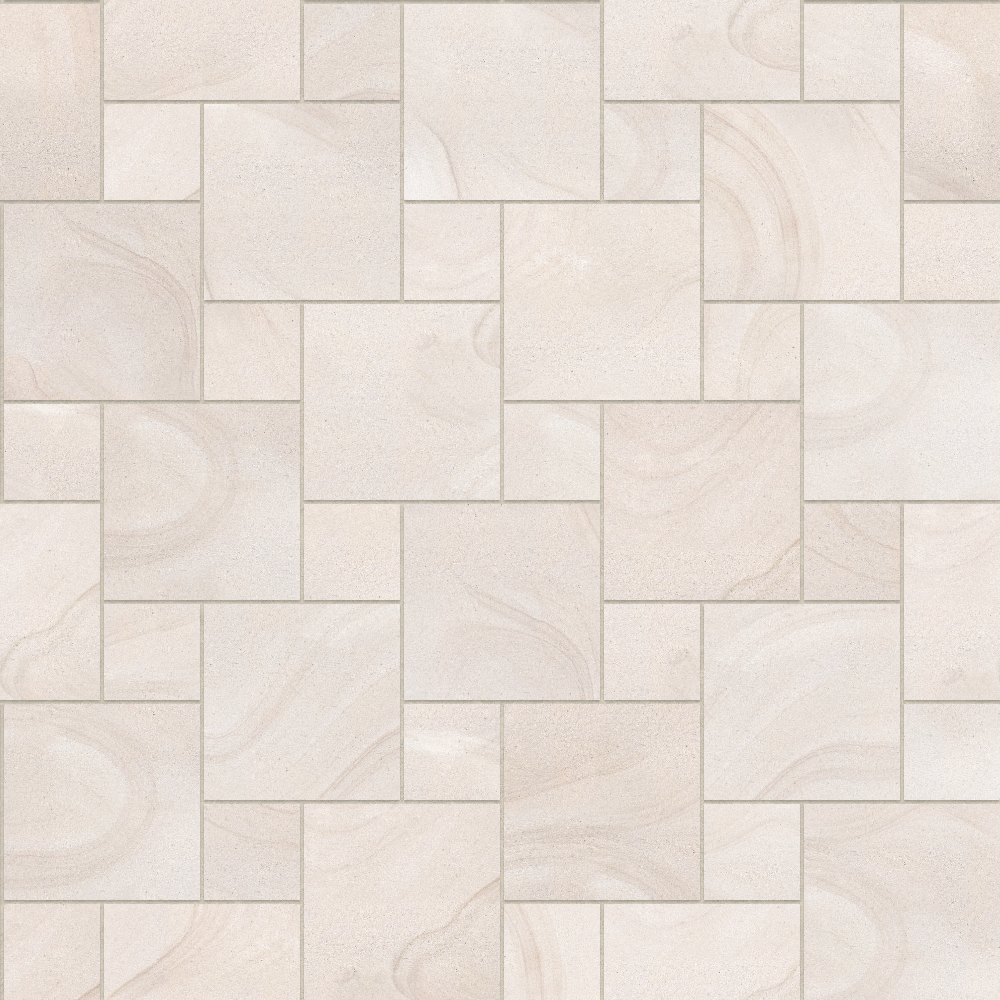A seamless stone texture with blonde sandstone blocks arranged in a Hopscotch pattern